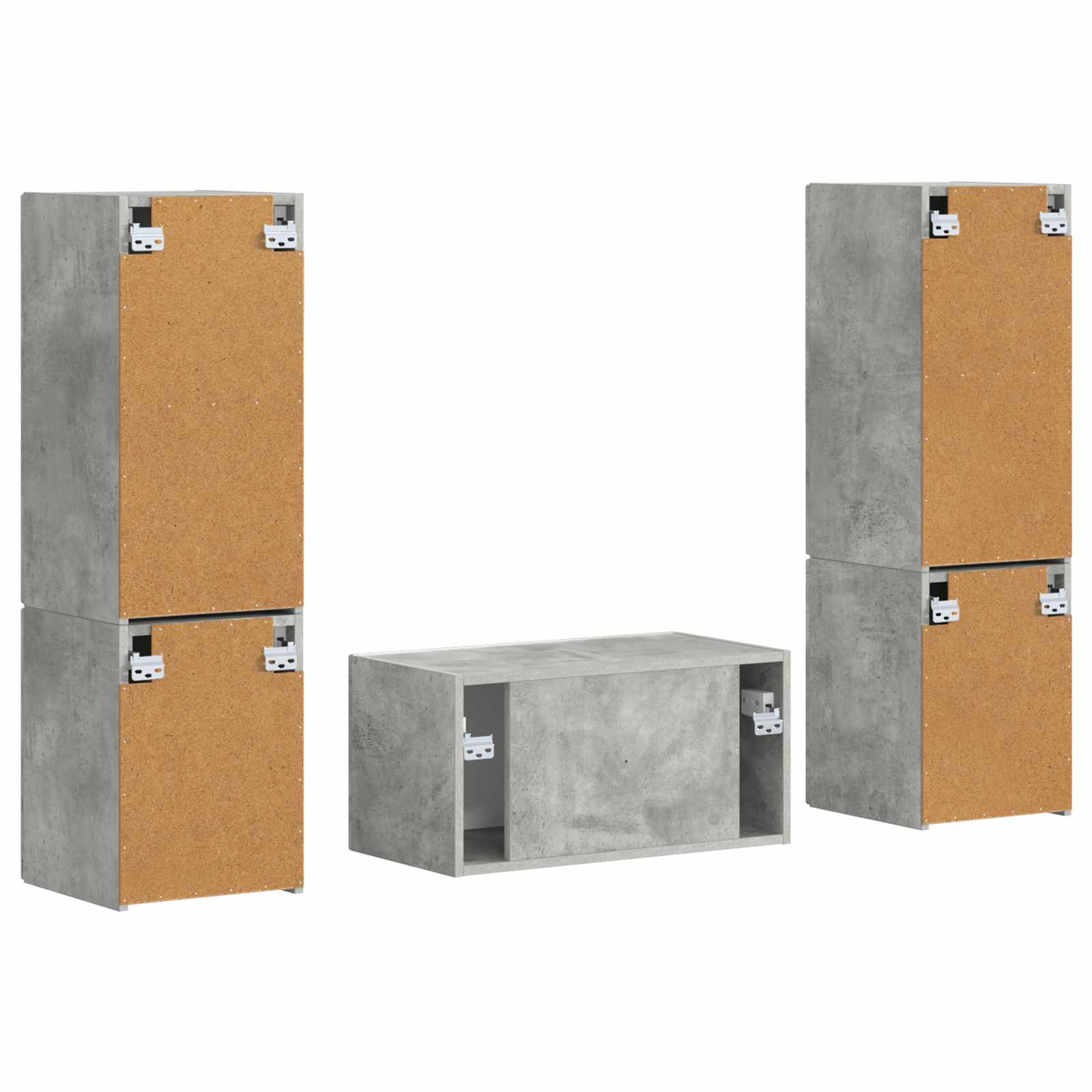 Set TV komoda 5 pcs Betonski sivi Konstruirano drvo
