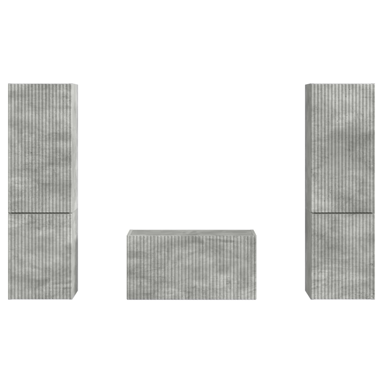 Set TV komoda 5 pcs Betonski sivi Konstruirano drvo