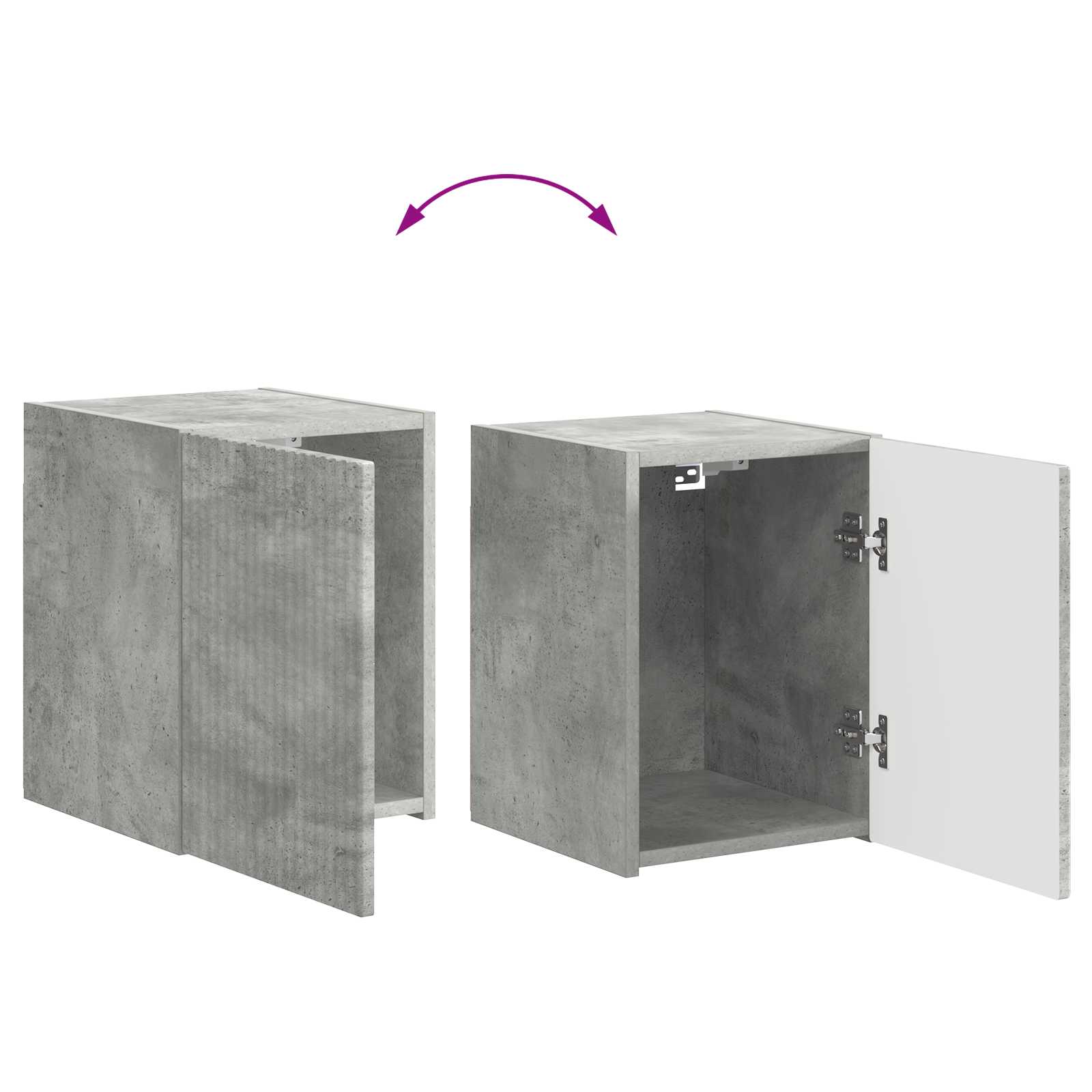 Set TV komoda 5 pcs Betonski sivi Konstruirano drvo
