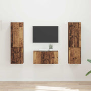 Set TV komoda 5 pcs Staro drvo Konstruirano drvo