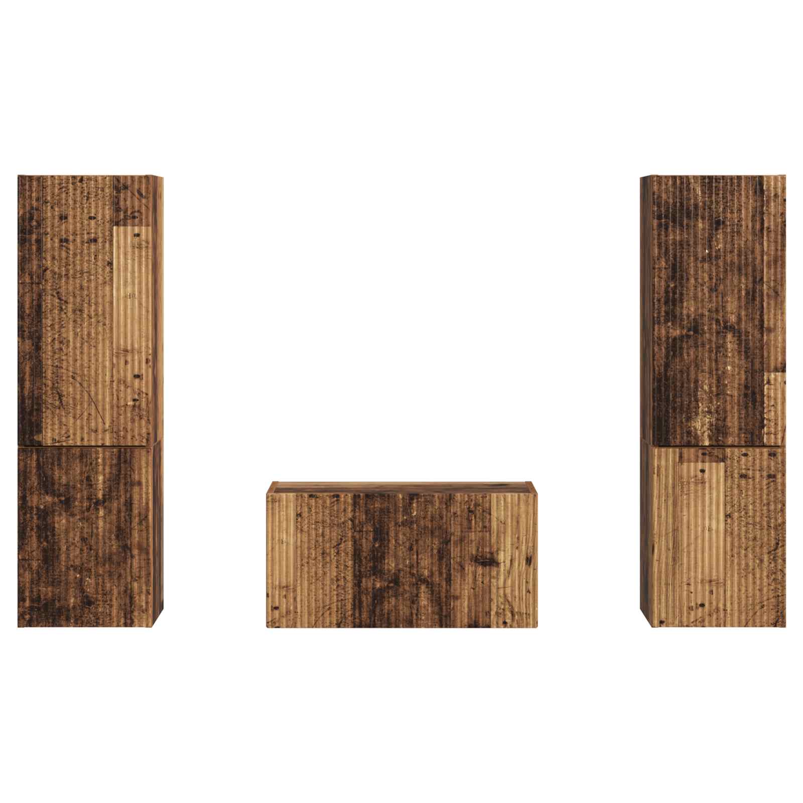 Set TV komoda 5 pcs Staro drvo Konstruirano drvo