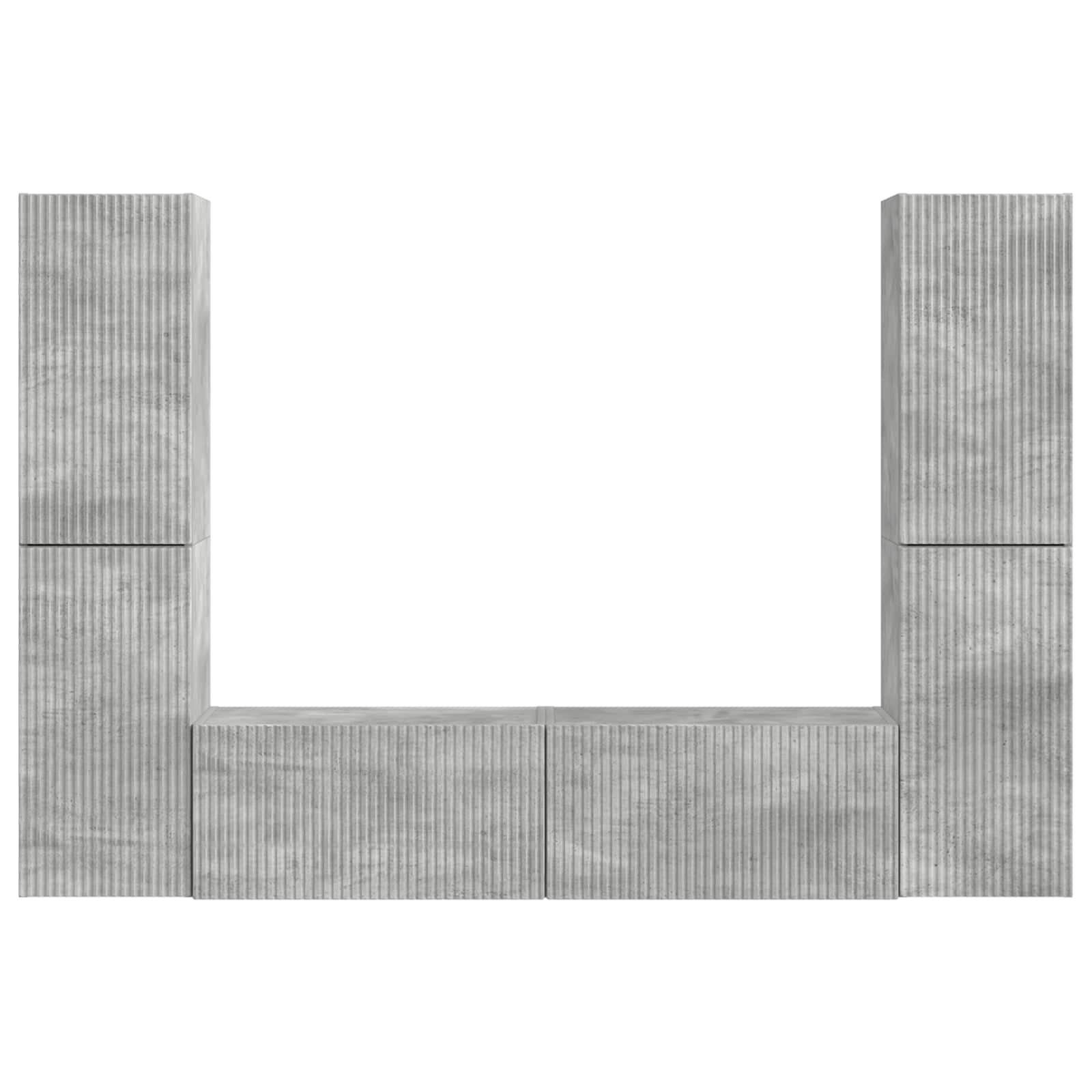 Set TV komoda 6 pcs Betonski sivi Konstruirano drvo