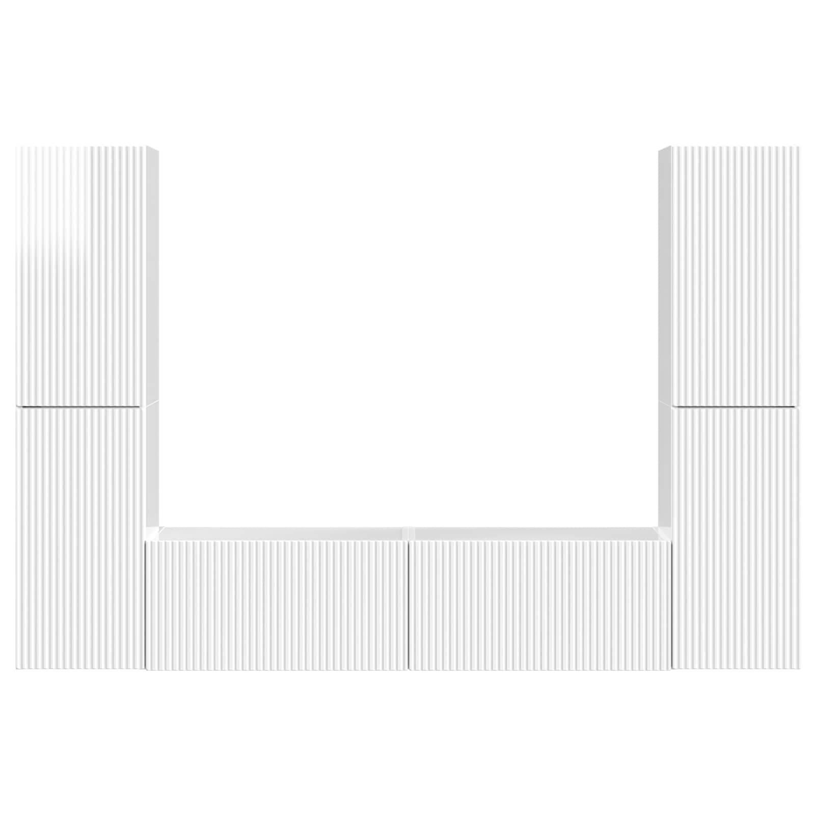 Set TV komoda 6 pcs Visoki sjaj bijela Konstruirano drvo