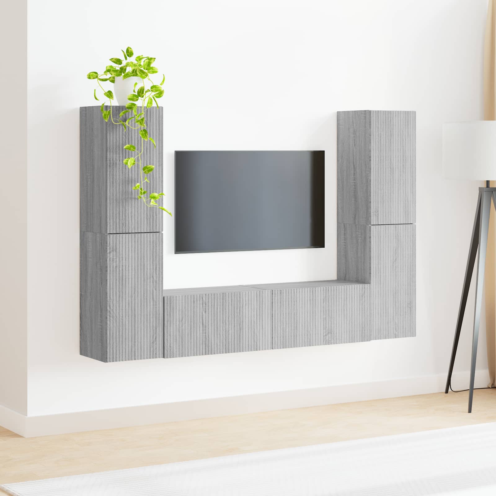 Set TV komoda 6 pcs Siva Sonoma Konstruirano drvo