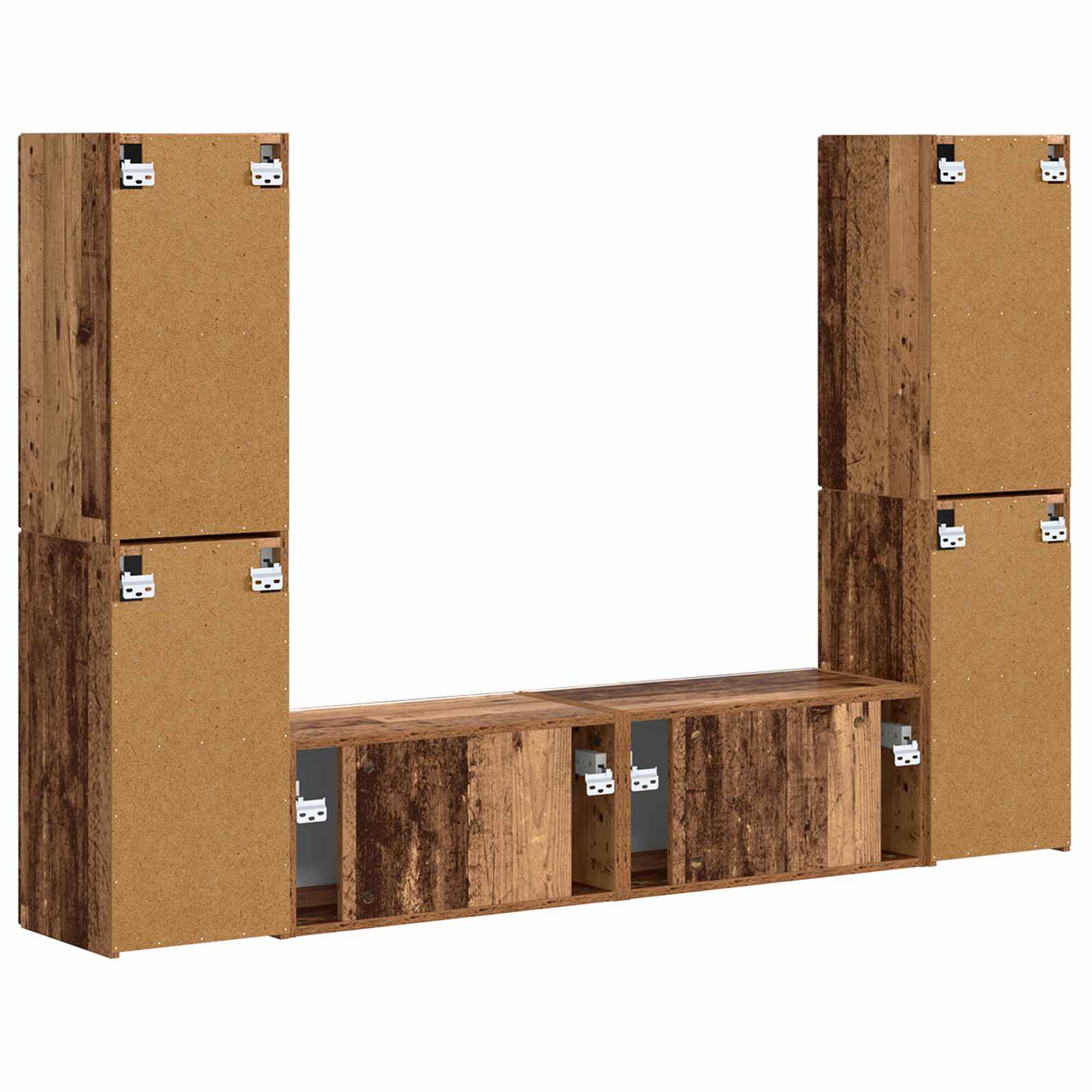 Set TV komoda 6 pcs Staro drvo Konstruirano drvo