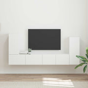 Set TV komoda 4 pcs Bijelo Konstruirano drvo