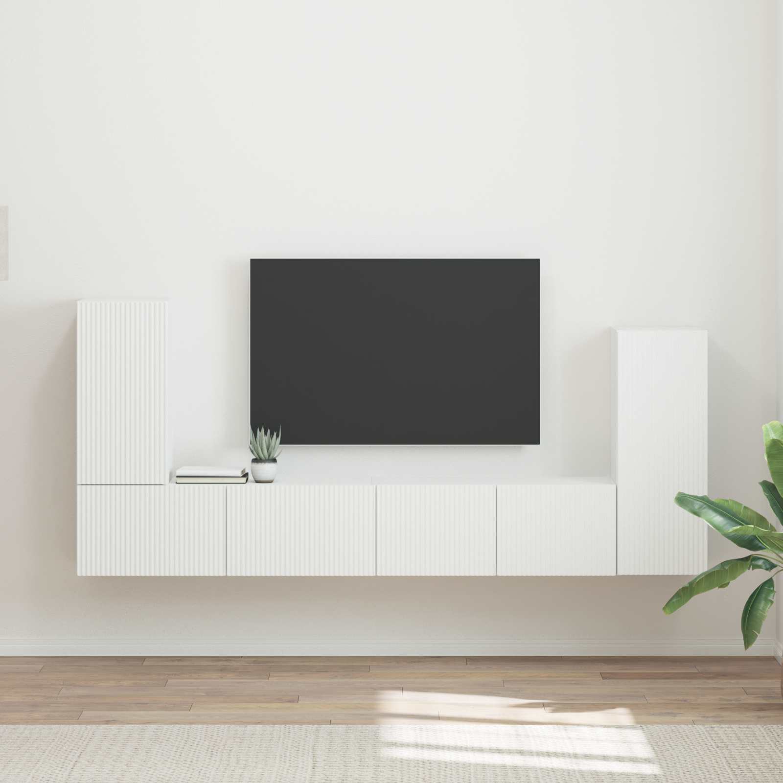 Set TV komoda 4 pcs Bijelo Konstruirano drvo