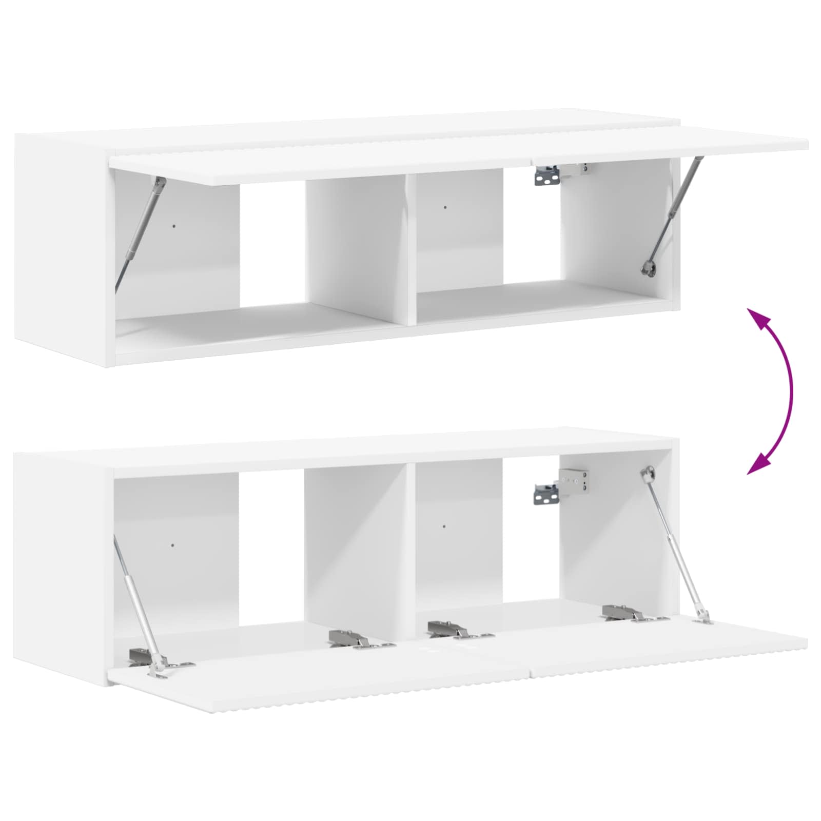 Set TV komoda 4 pcs Bijelo Konstruirano drvo
