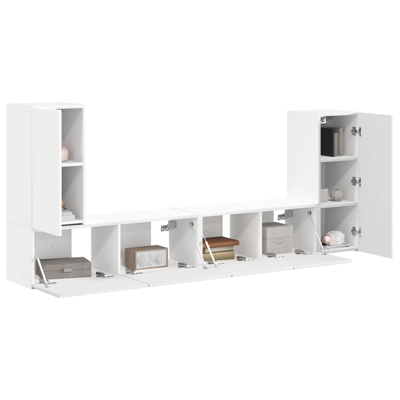 Set TV komoda 4 pcs Bijelo Konstruirano drvo