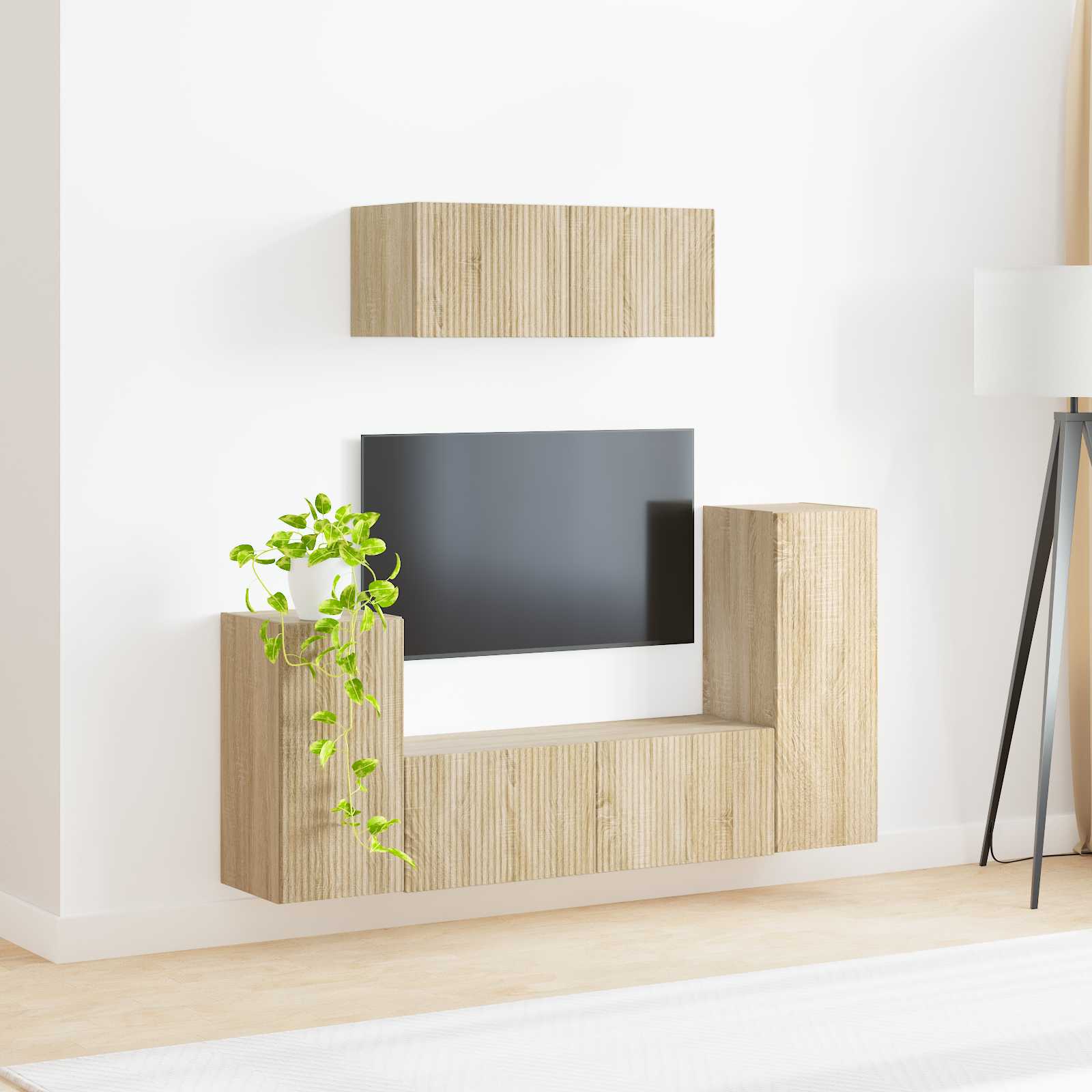 Set TV komoda 4 pcs Sonoma hrast Konstruirano drvo
