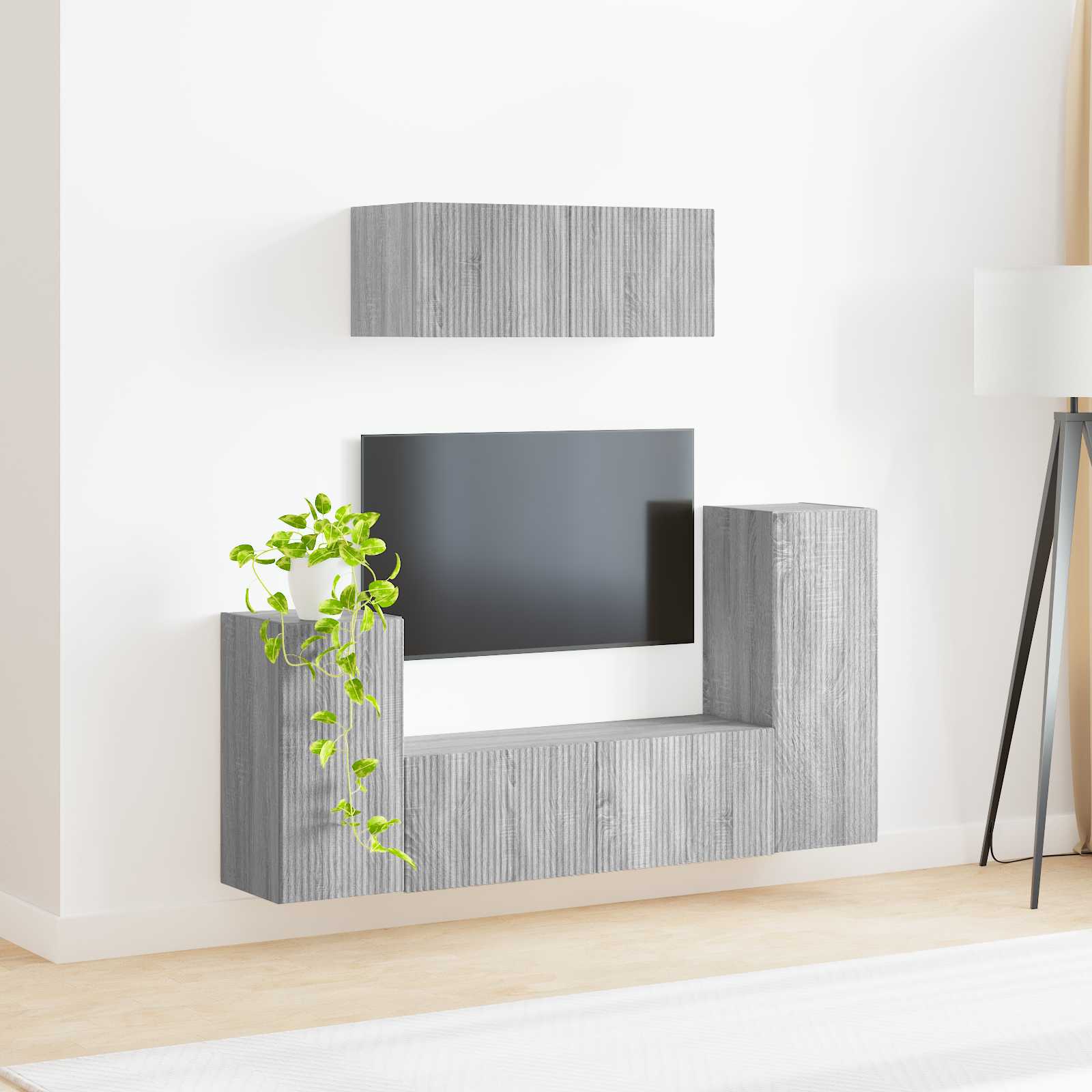 Set TV komoda 4 pcs Siva Sonoma Konstruirano drvo