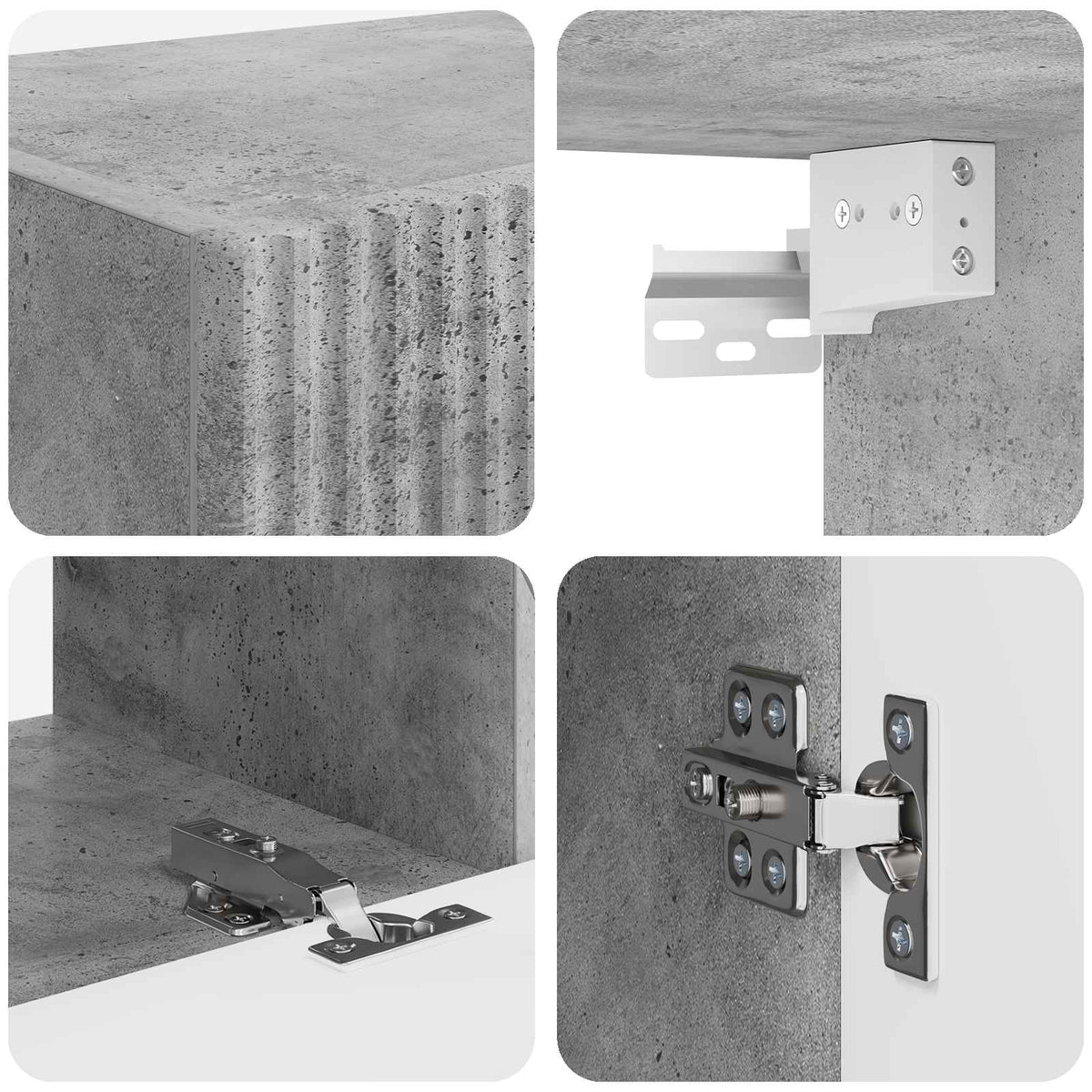 Set TV komoda 6 pcs Betonski sivi Konstruirano drvo