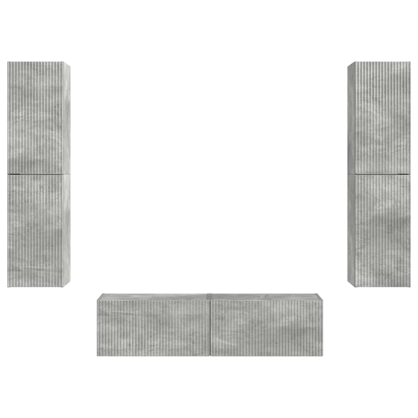 Set TV komoda 6 pcs Betonski sivi Konstruirano drvo