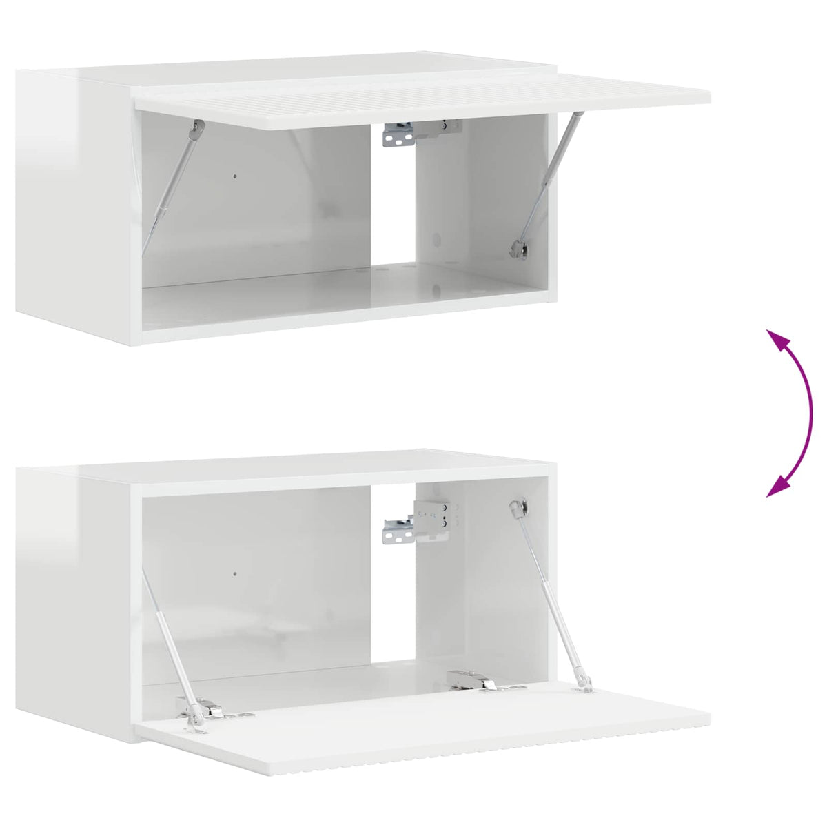 Set TV komoda 6 pcs Visoki sjaj bijela Konstruirano drvo