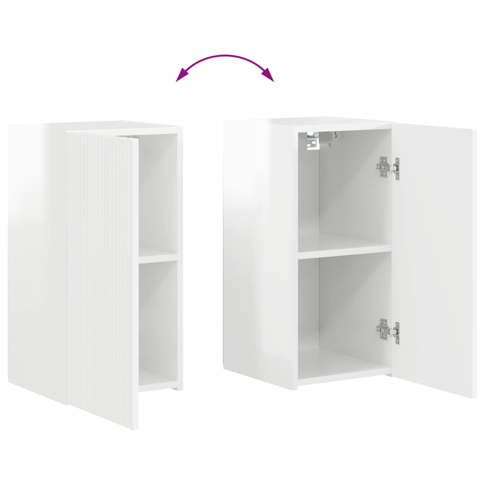 Set TV komoda 6 pcs Visoki sjaj bijela Konstruirano drvo