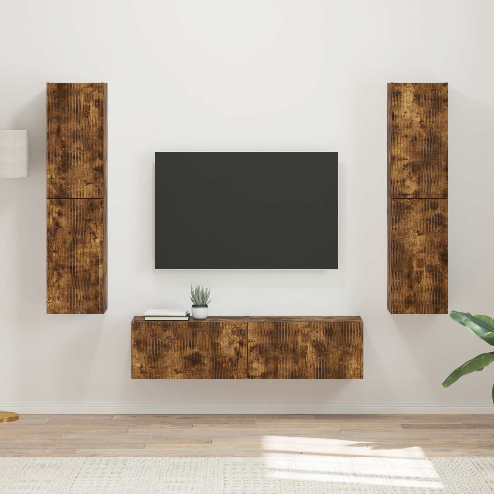 Set TV komoda 6 pcs Dimljeni hrast Konstruirano drvo