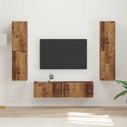 Set TV komoda 6 pcs Staro drvo Konstruirano drvo