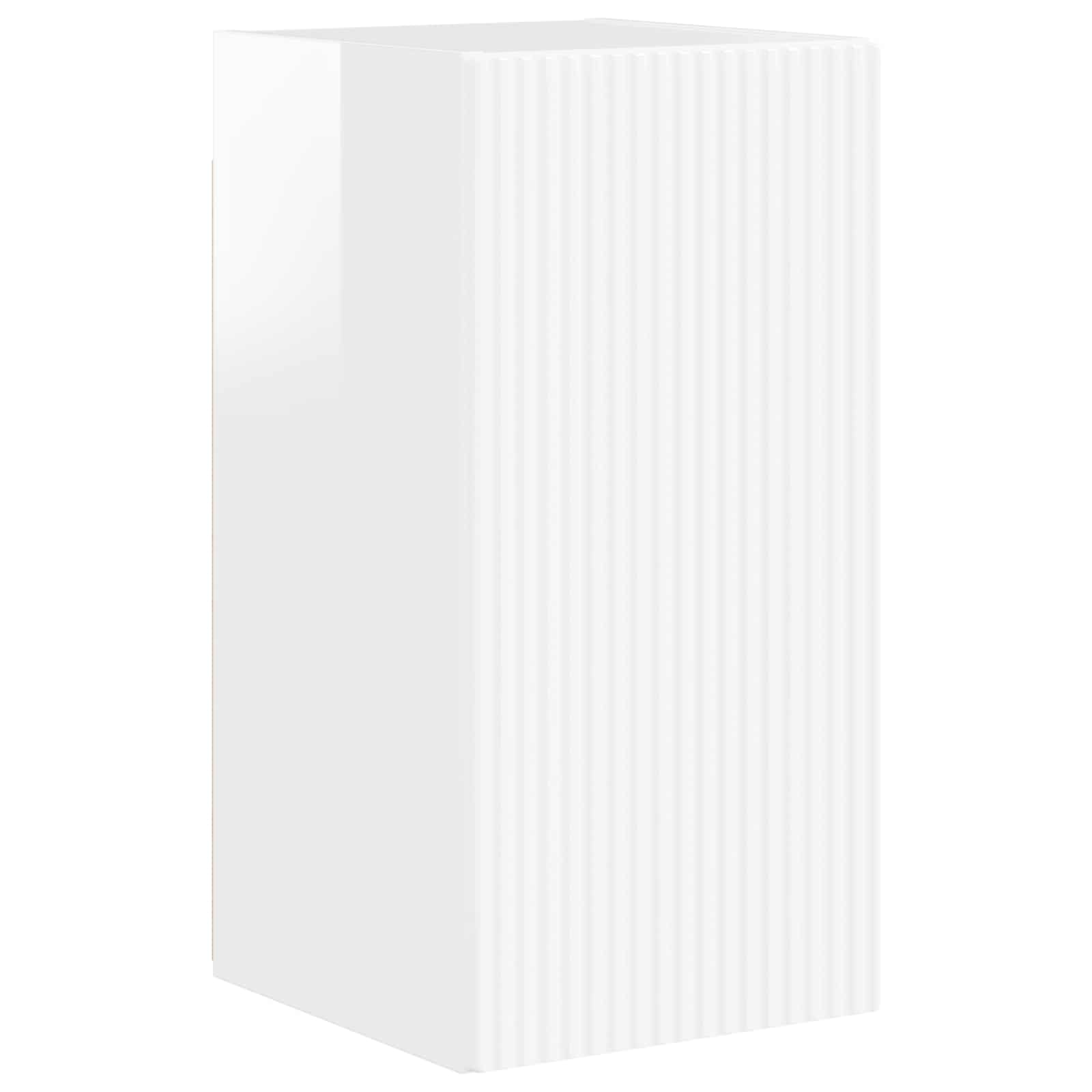 Set TV komoda 8 pcs Visoki sjaj bijela Konstruirano drvo