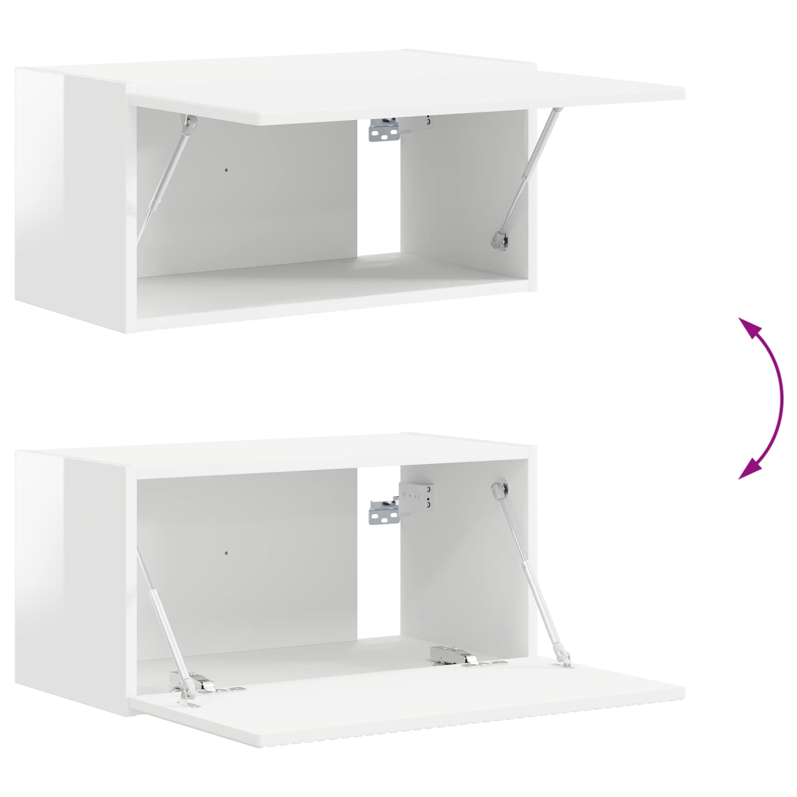 Set TV komoda 8 pcs Visoki sjaj bijela Konstruirano drvo