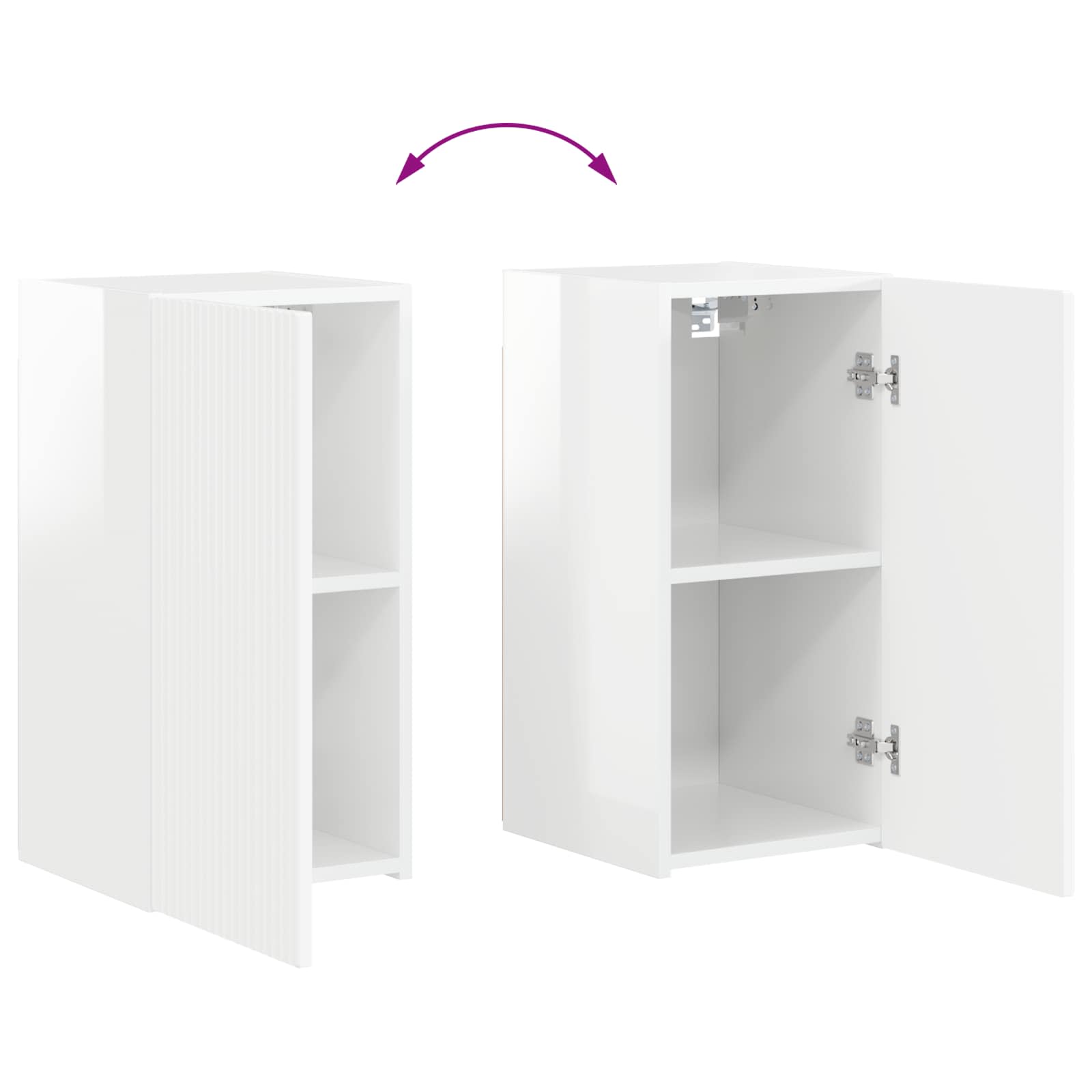 Set TV komoda 8 pcs Visoki sjaj bijela Konstruirano drvo