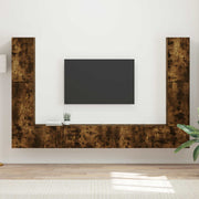 Set TV komoda 8 pcs Dimljeni hrast Konstruirano drvo