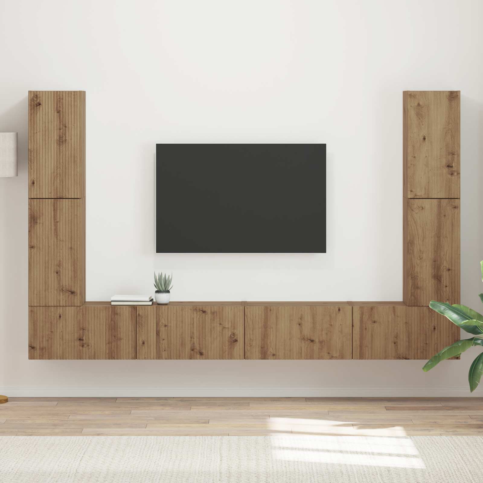 Set TV komoda 8 pcs Umjetnički hrast Konstruirano drvo
