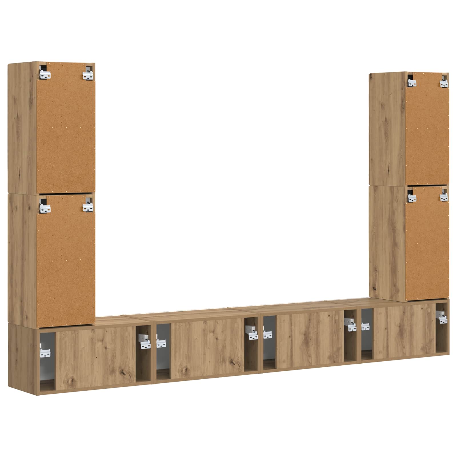 Set TV komoda 8 pcs Umjetnički hrast Konstruirano drvo