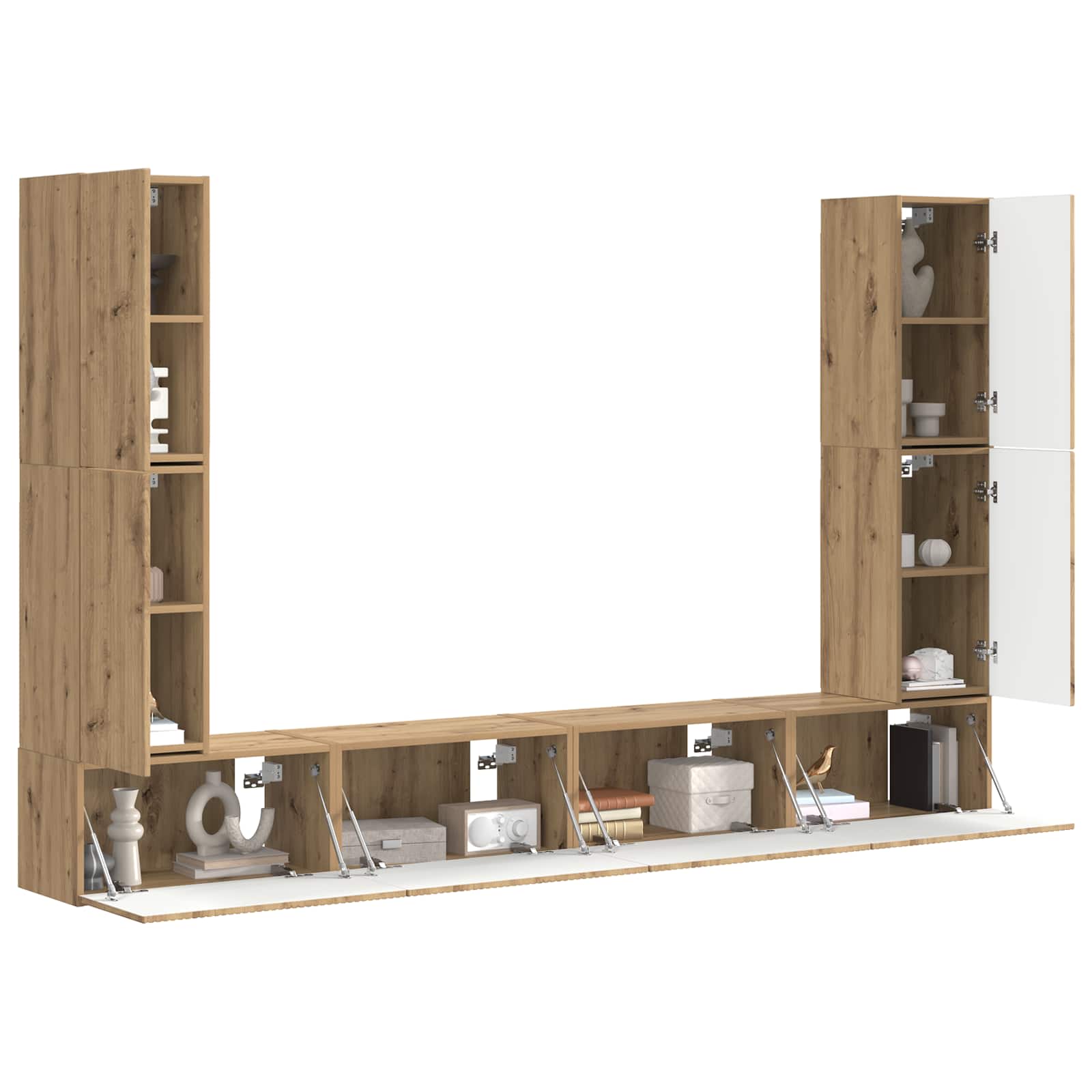 Set TV komoda 8 pcs Umjetnički hrast Konstruirano drvo