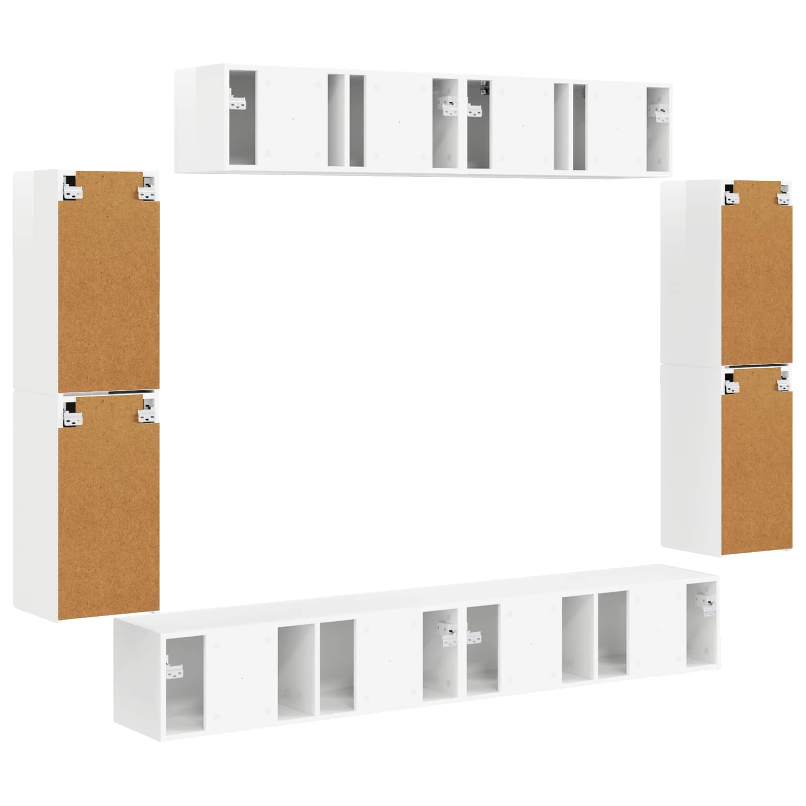 TV ormar 8 pcs Visoki sjaj bijela