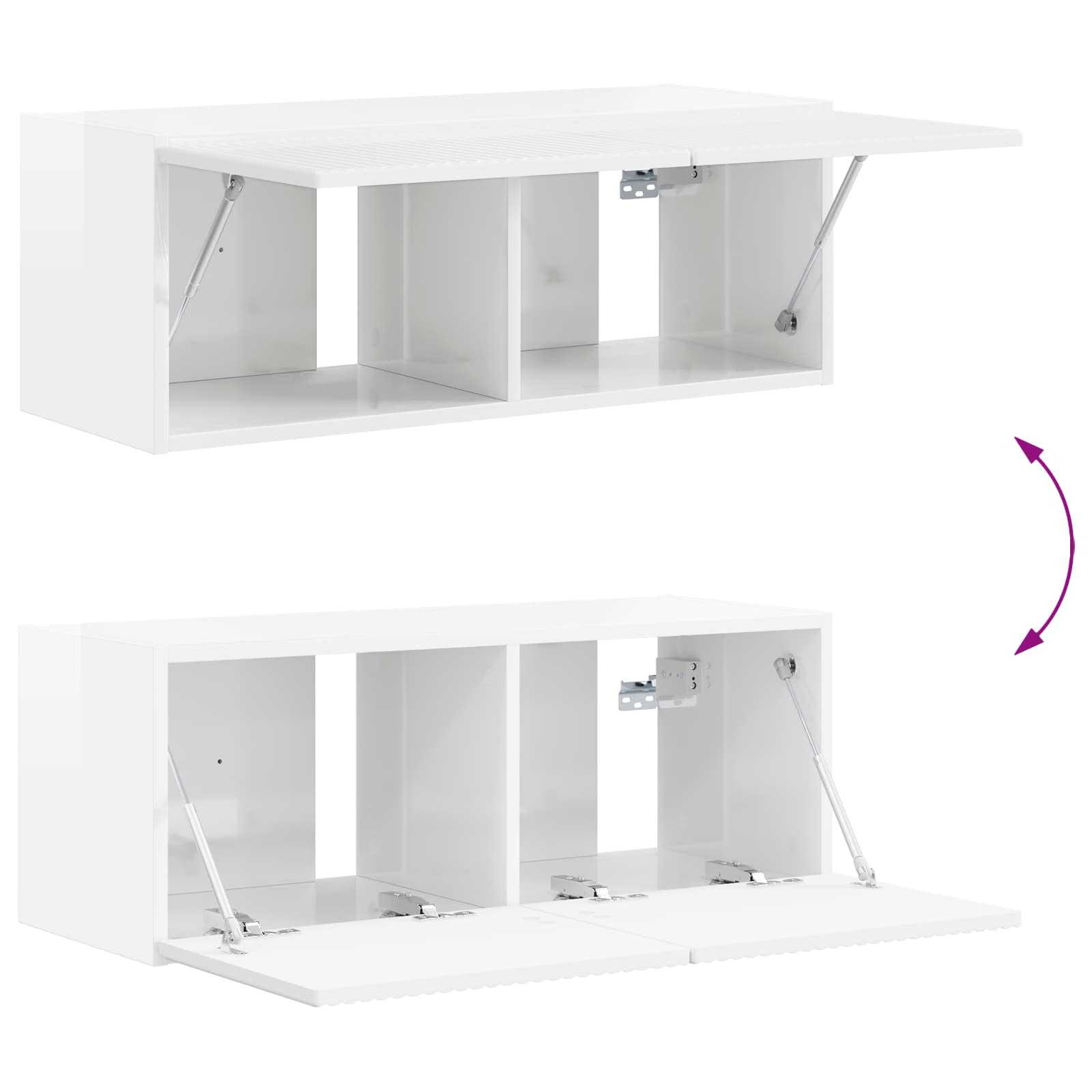 TV ormar 8 pcs Visoki sjaj bijela