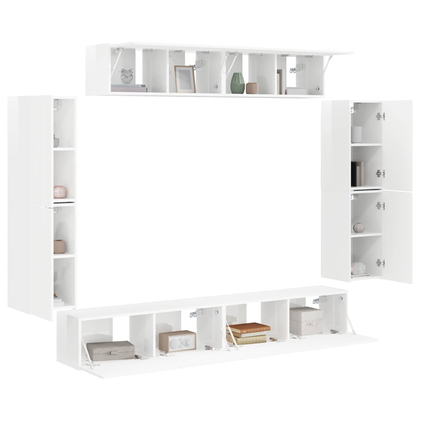 TV ormar 8 pcs Visoki sjaj bijela