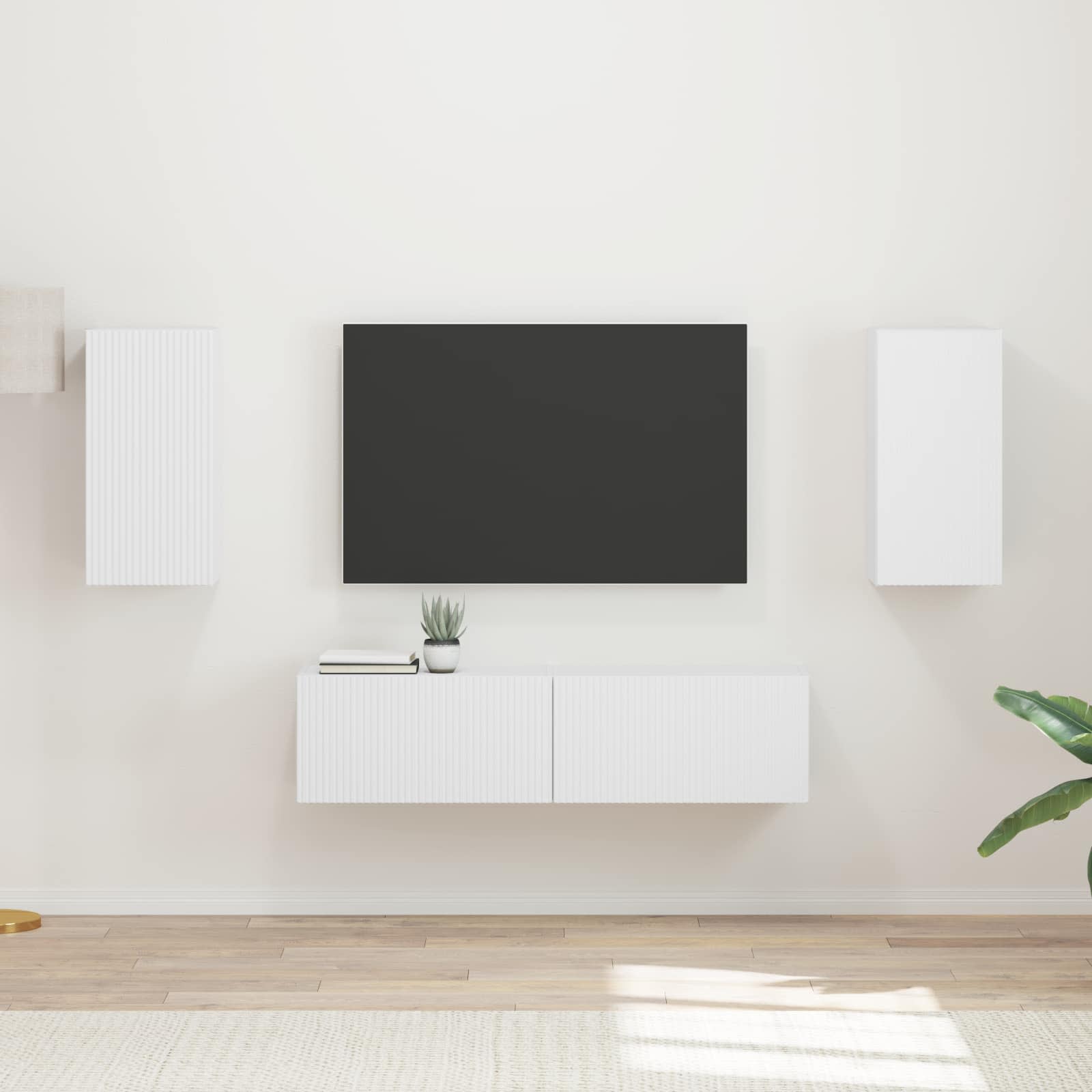 Set TV komoda 4 pcs Bijelo Konstruirano drvo