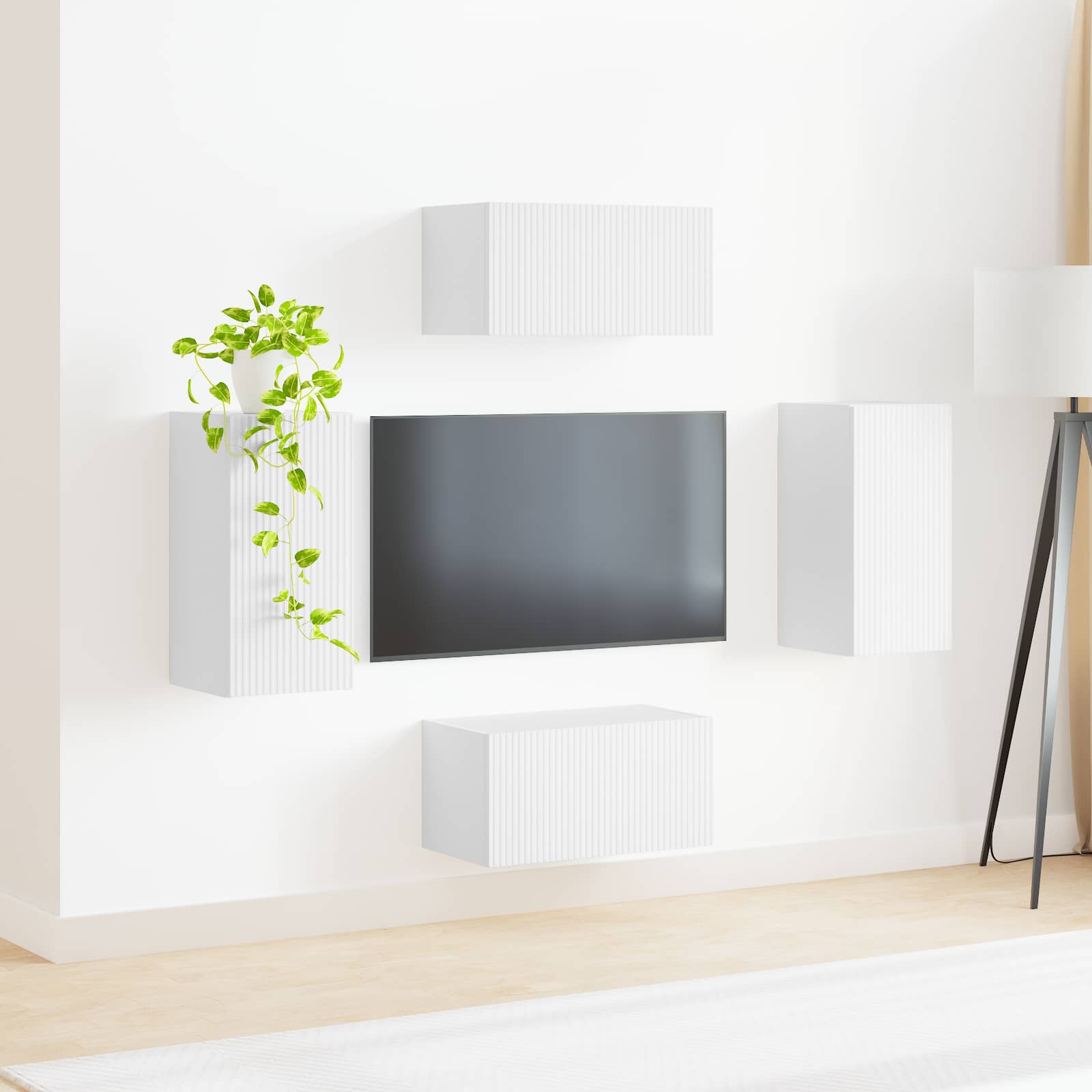Set TV komoda 4 pcs Bijelo Konstruirano drvo