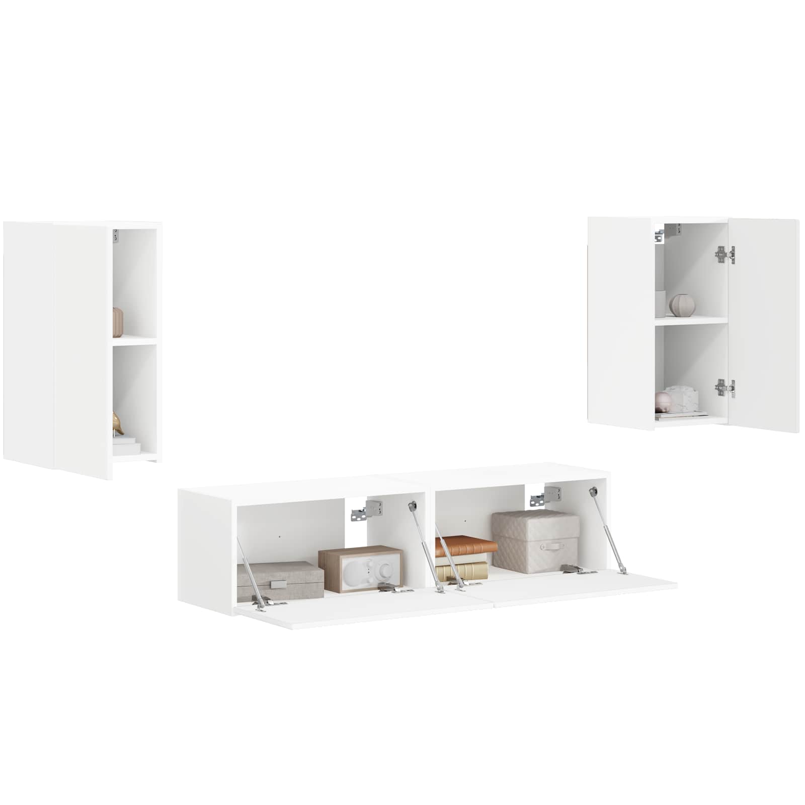 Set TV komoda 4 pcs Bijelo Konstruirano drvo