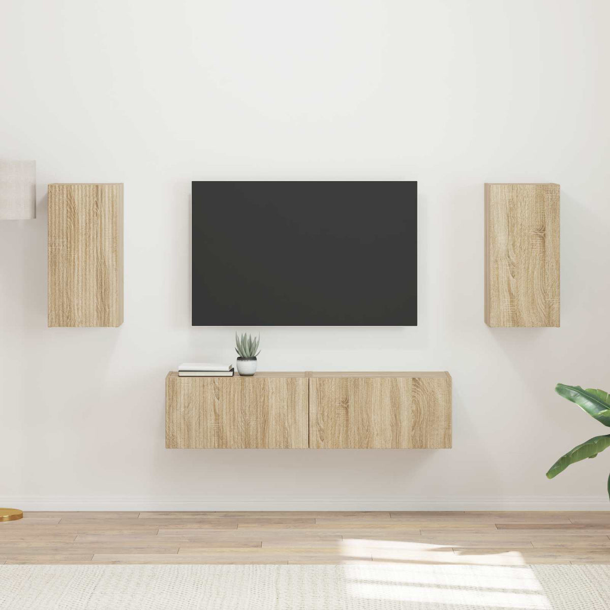 Set TV komoda 4 pcs Sonoma hrast Konstruirano drvo