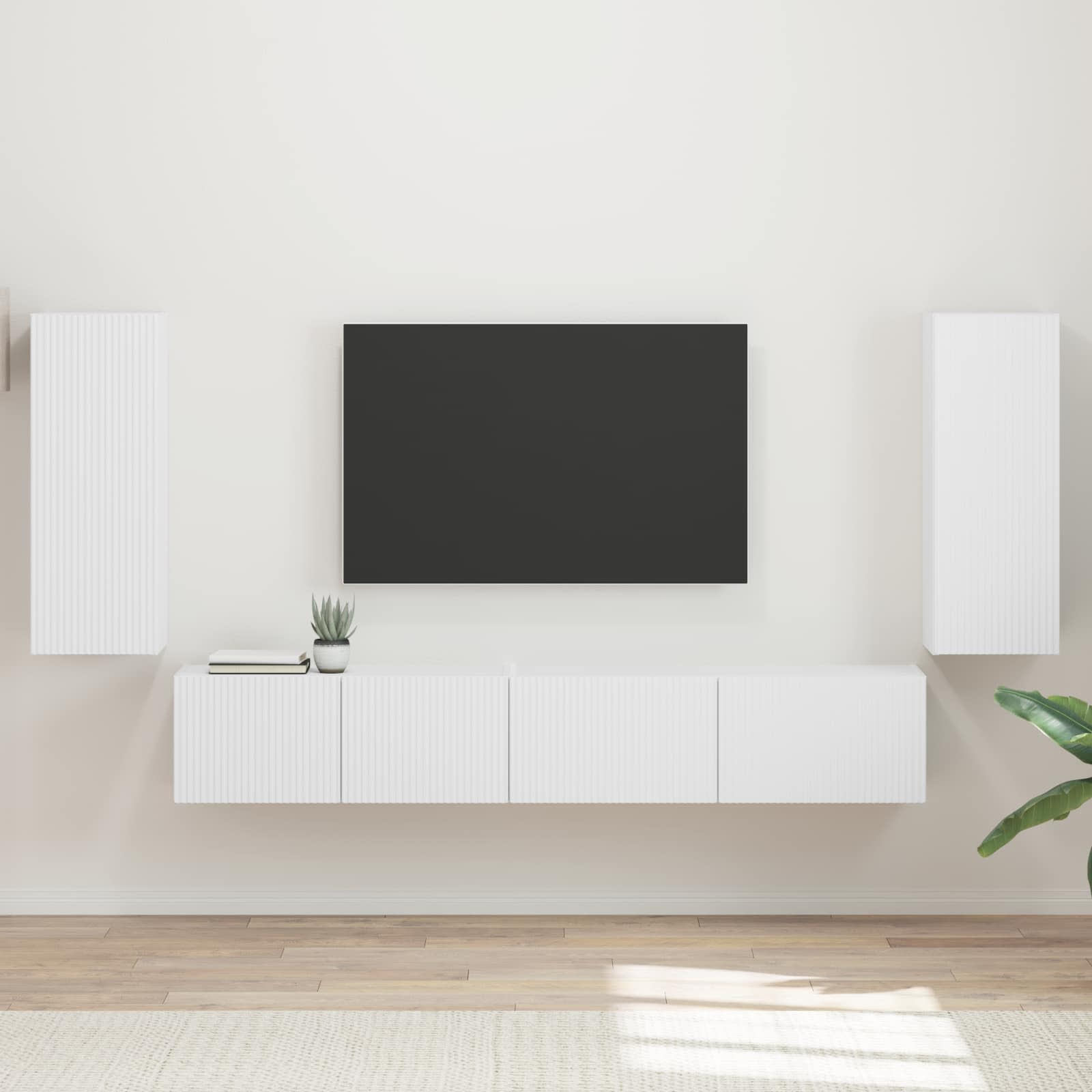 Set TV komoda 4 pcs Bijelo Konstruirano drvo