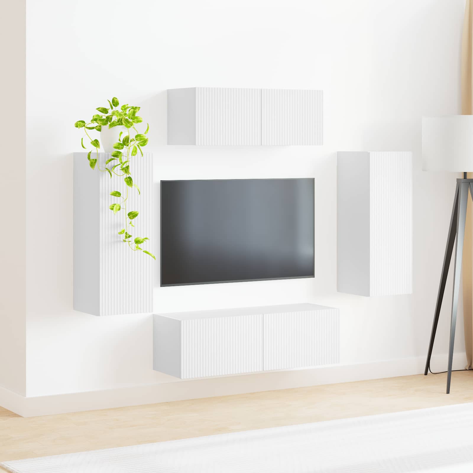 Set TV komoda 4 pcs Bijelo Konstruirano drvo