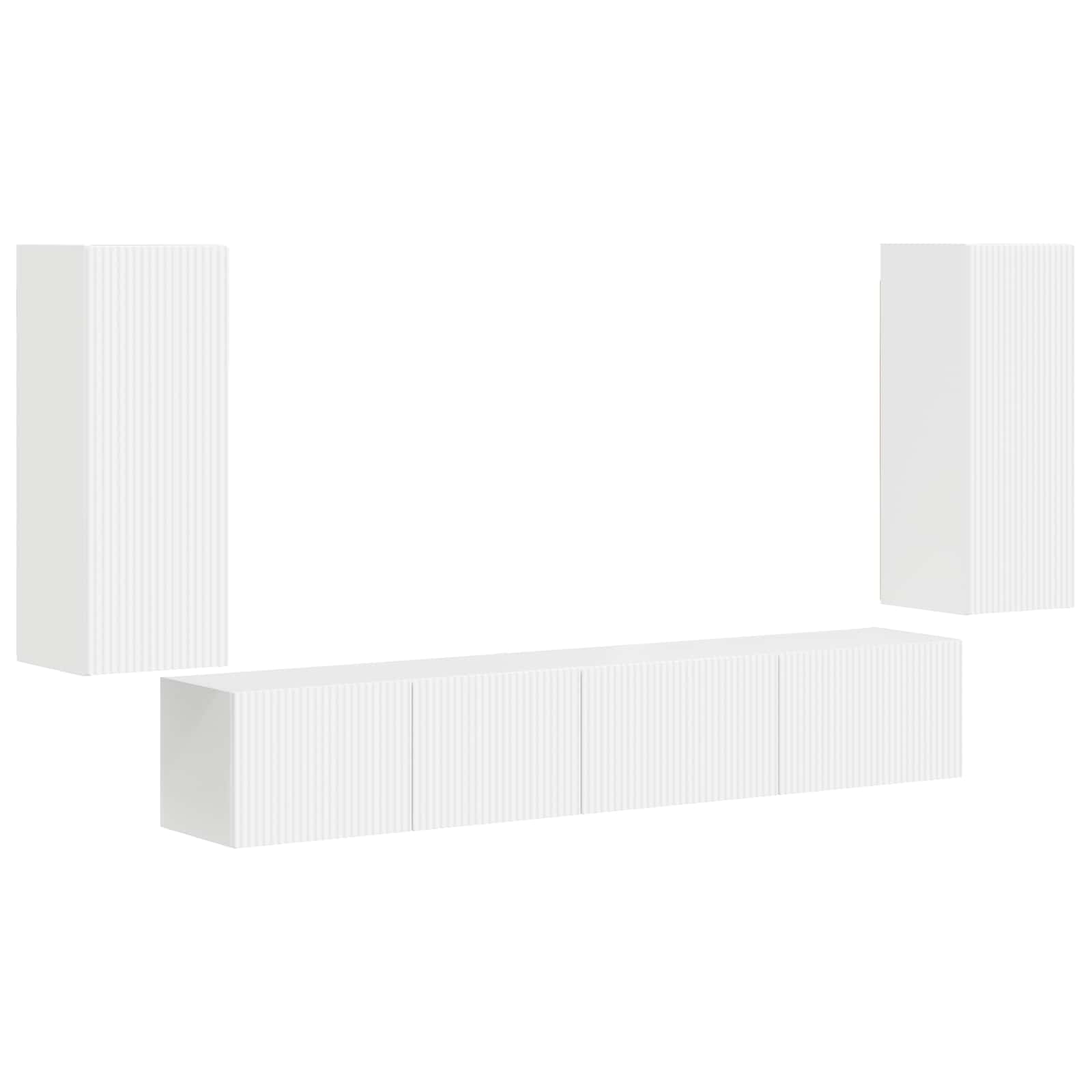 Set TV komoda 4 pcs Bijelo Konstruirano drvo