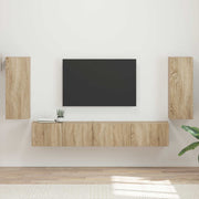 Set TV komoda 4 pcs Sonoma hrast Konstruirano drvo