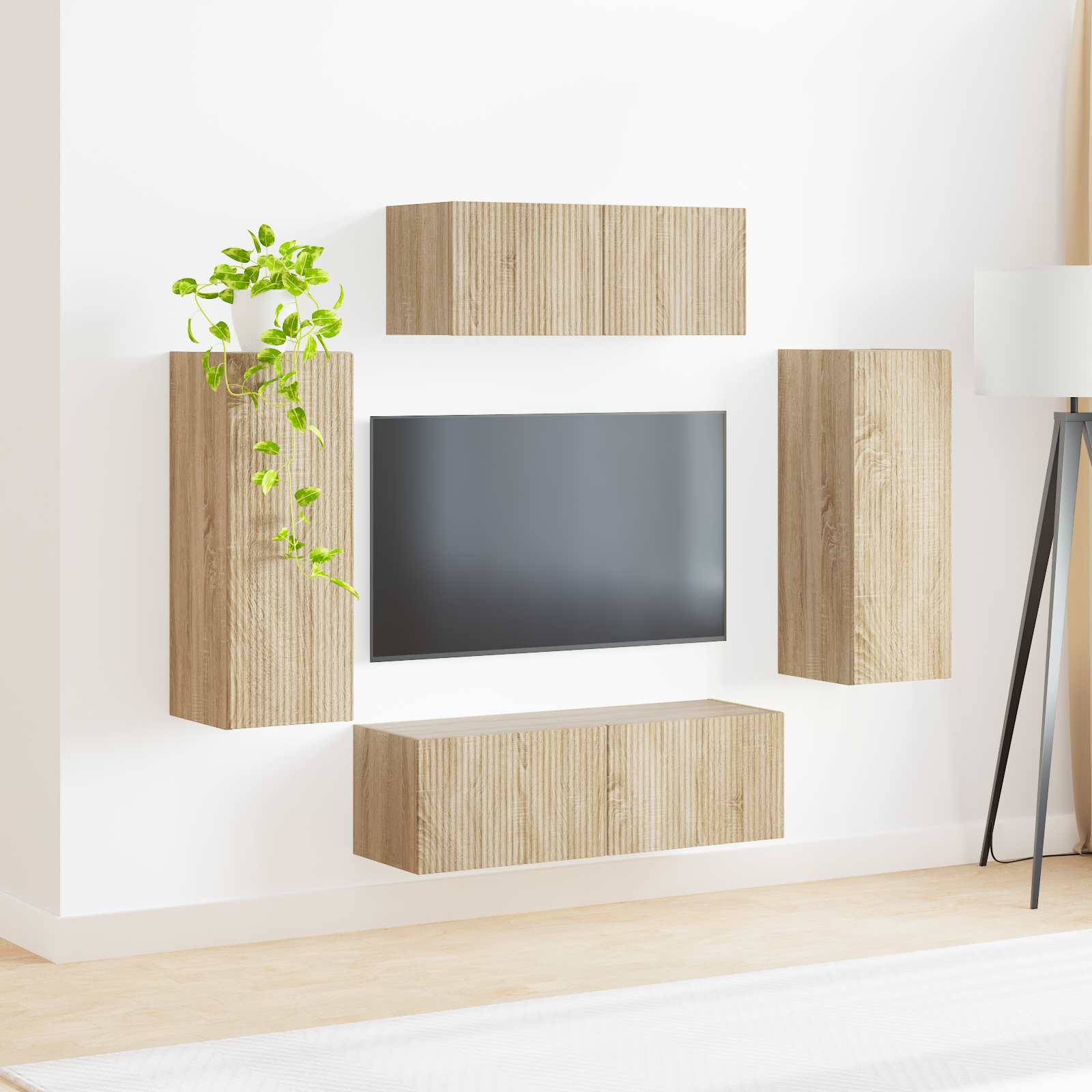 Set TV komoda 4 pcs Sonoma hrast Konstruirano drvo