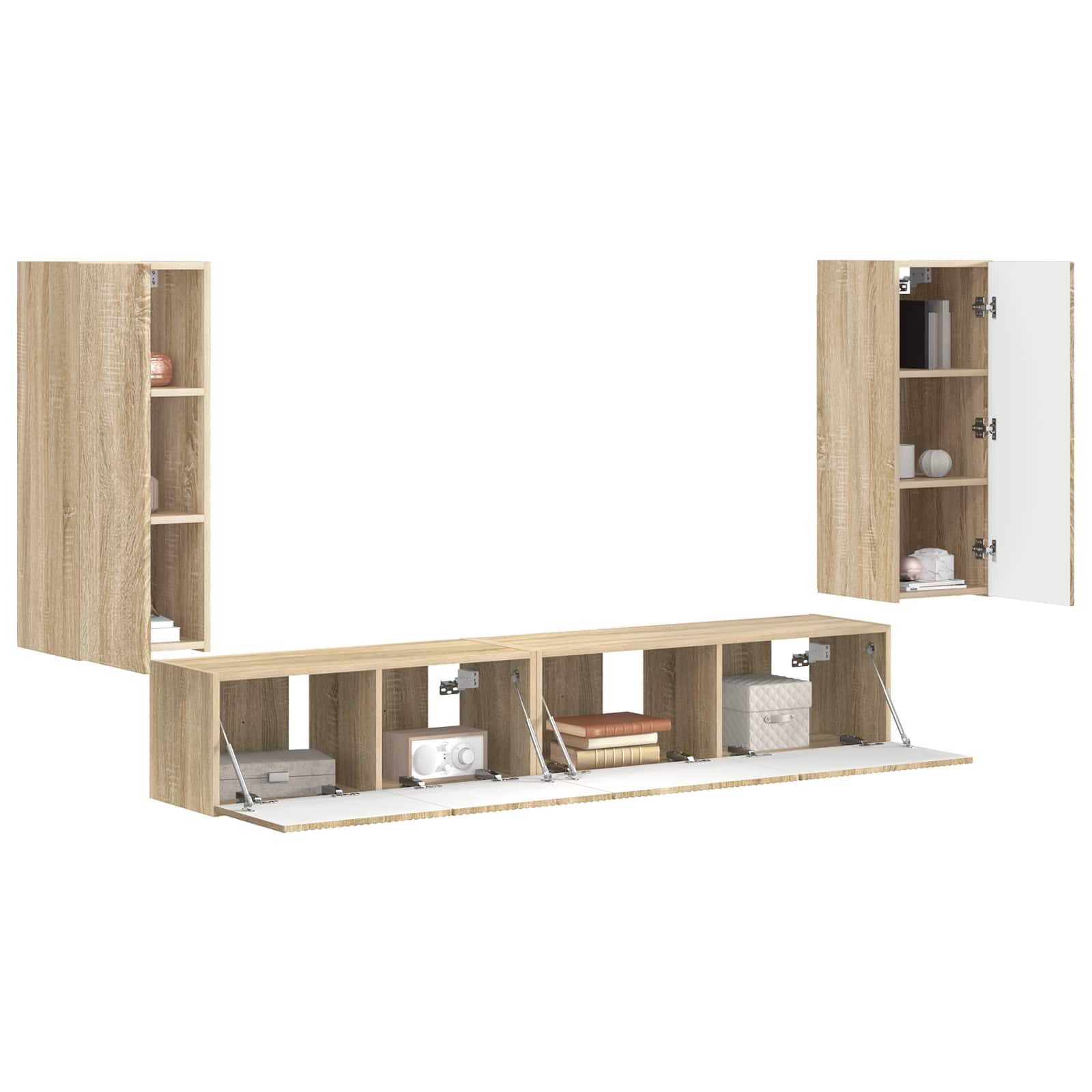 Set TV komoda 4 pcs Sonoma hrast Konstruirano drvo