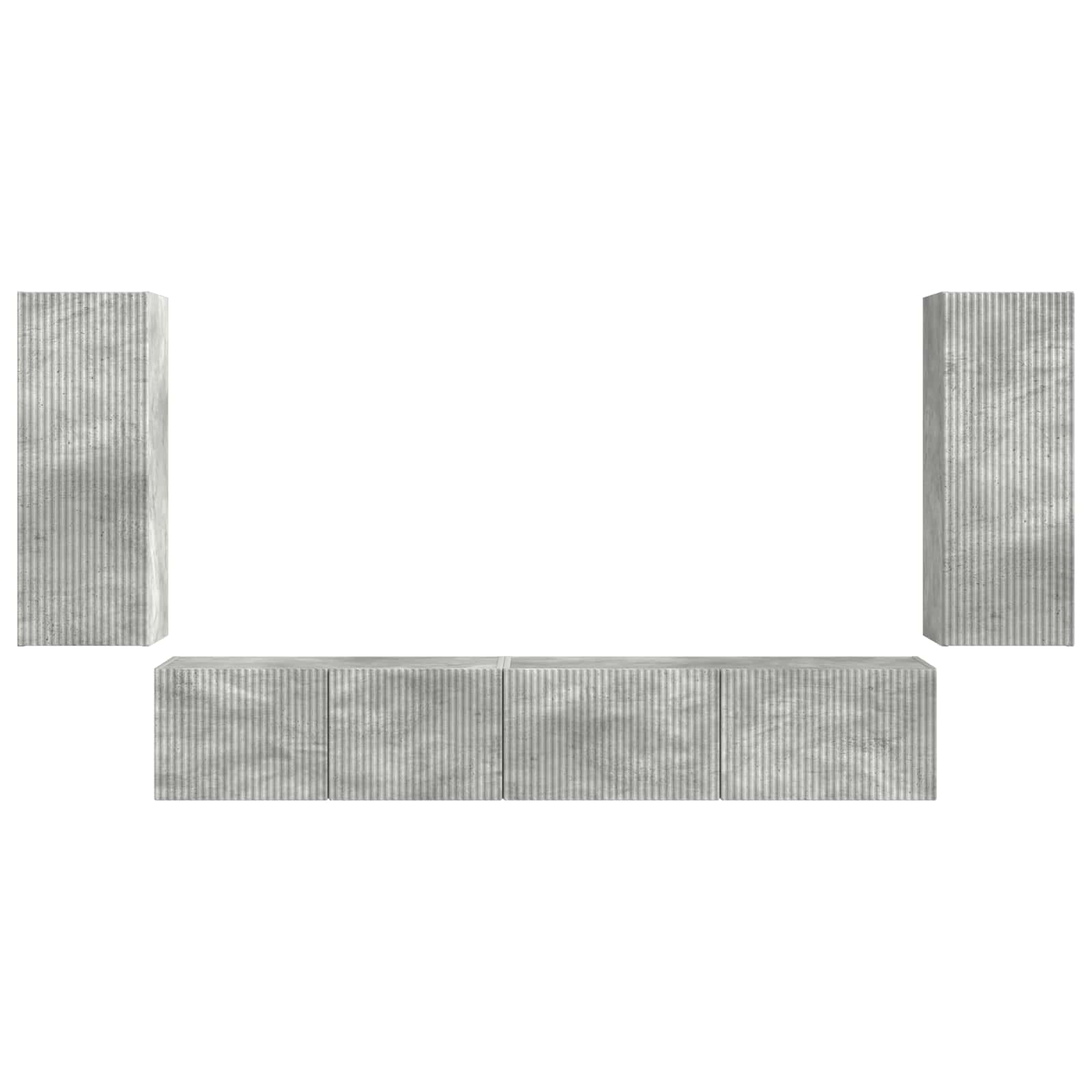 Set TV komoda 4 pcs Betonski sivi Konstruirano drvo