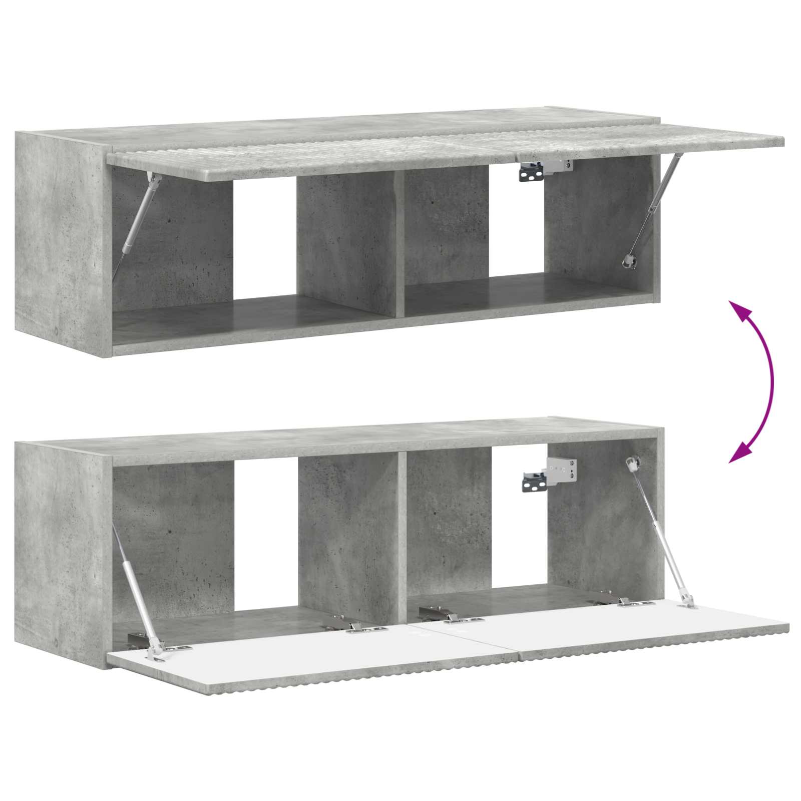 Set TV komoda 4 pcs Betonski sivi Konstruirano drvo