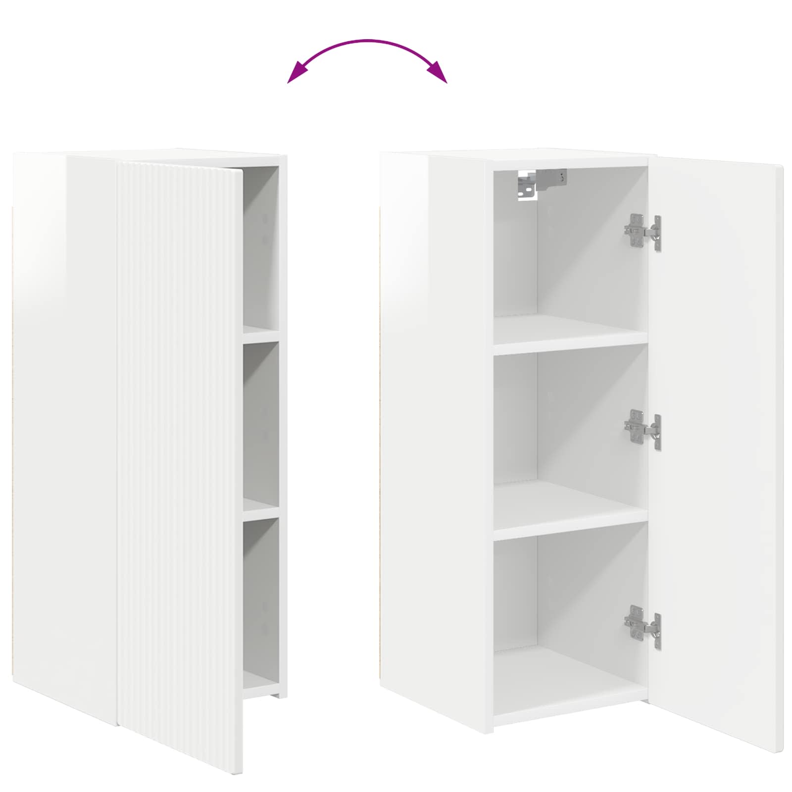 Set TV komoda 4 pcs Visoki sjaj bijela Konstruirano drvo