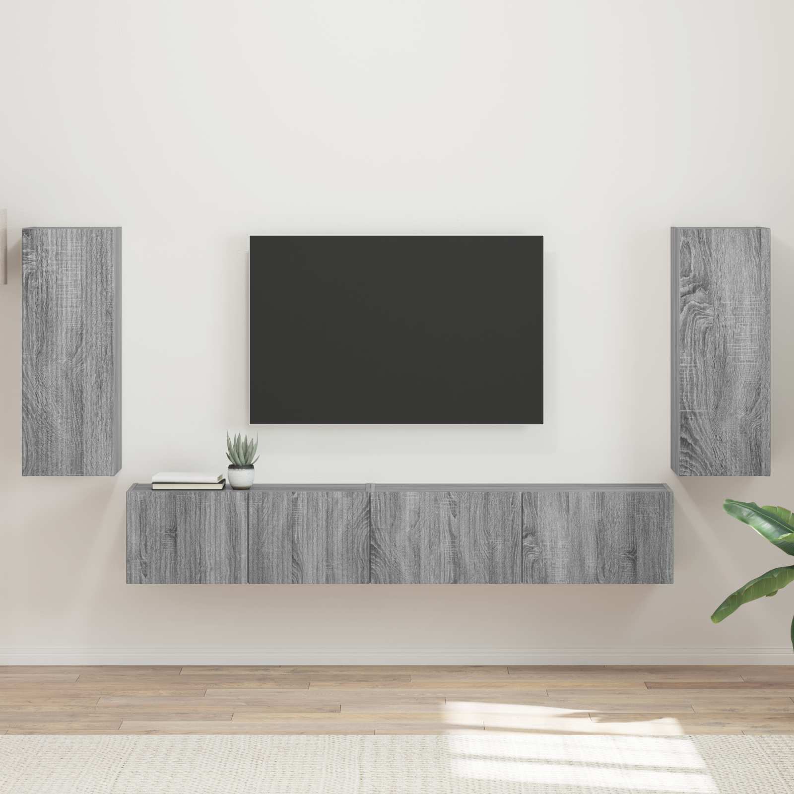 Set TV komoda 4 pcs Siva Sonoma Konstruirano drvo