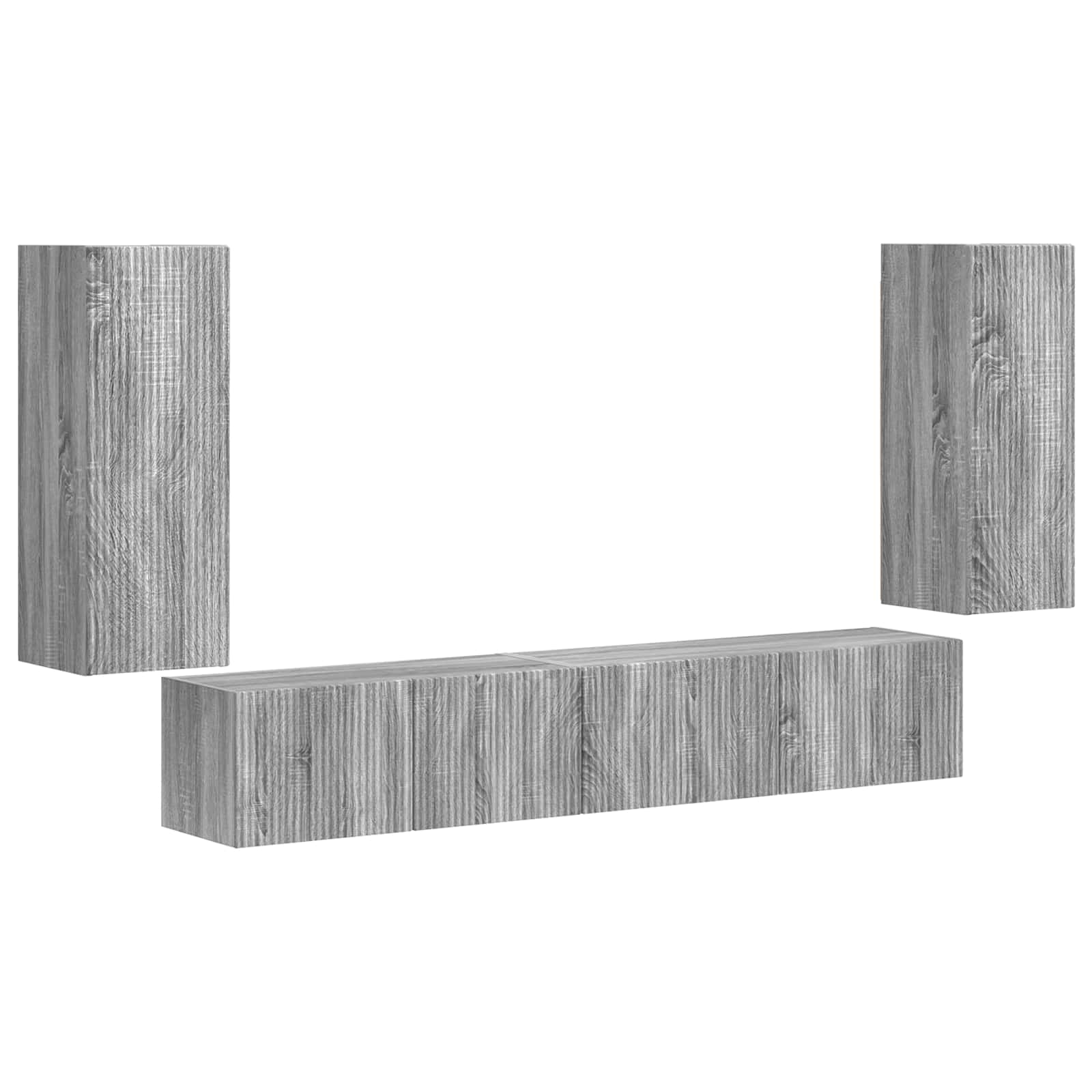 Set TV komoda 4 pcs Siva Sonoma Konstruirano drvo