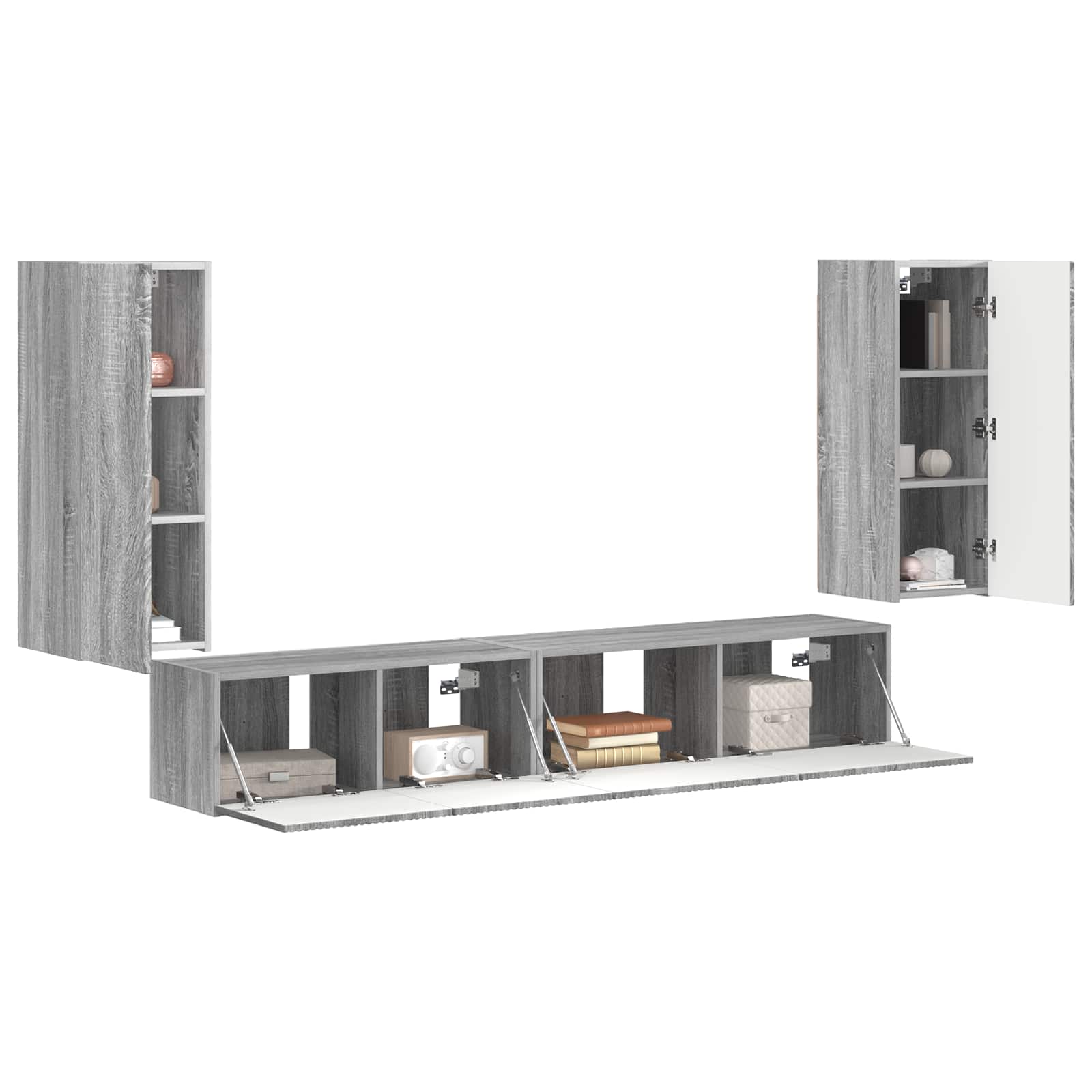Set TV komoda 4 pcs Siva Sonoma Konstruirano drvo