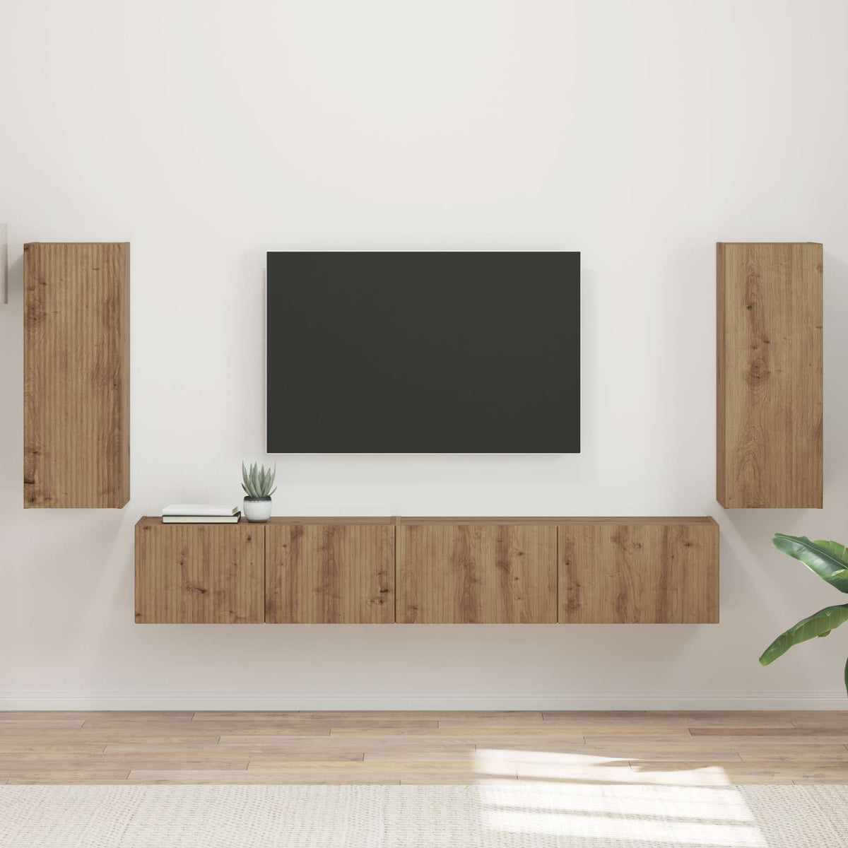 Set TV komoda 4 kom. Umjetnički hrast Konstruirano drvo