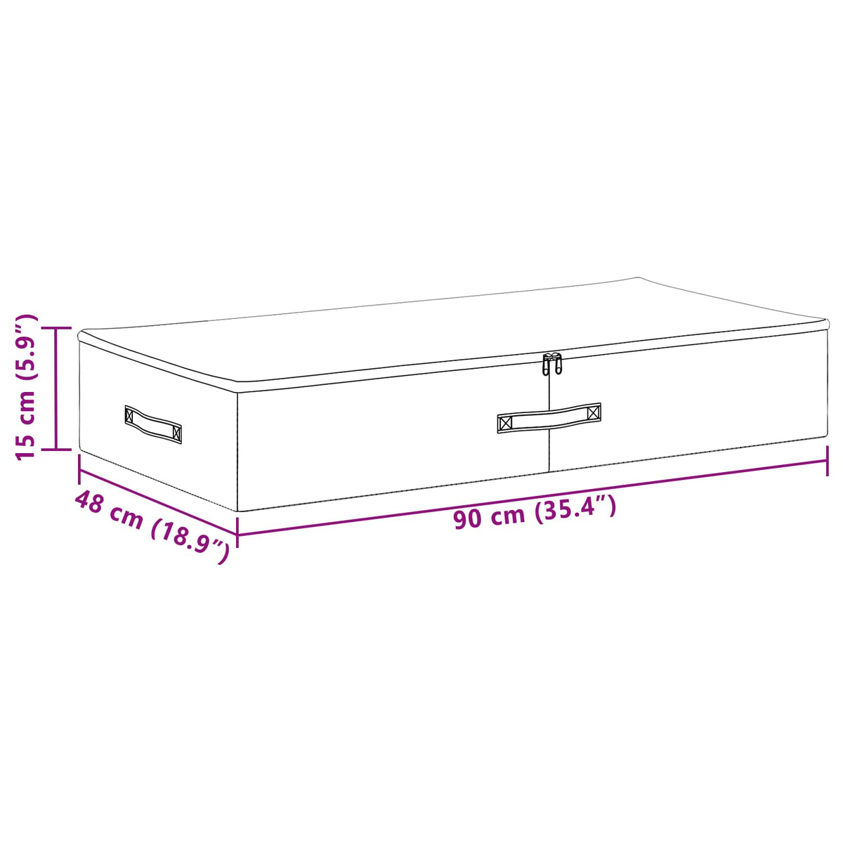 Kutija za spremanje 2 pcs Antracit 90 x 48 x 15 cm