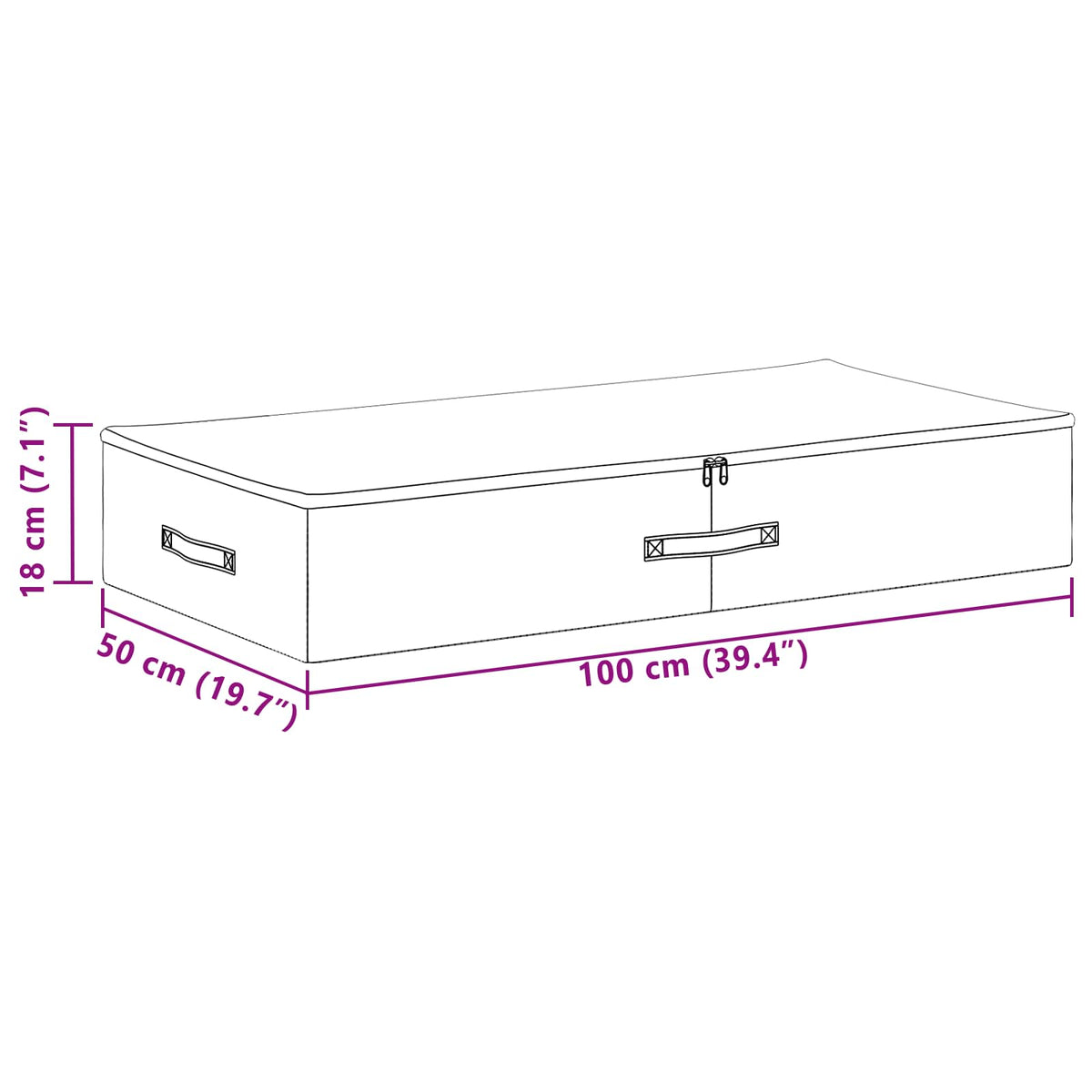 Kutija za spremanje 2 pcs Antracit 100 x 50 x 18 cm